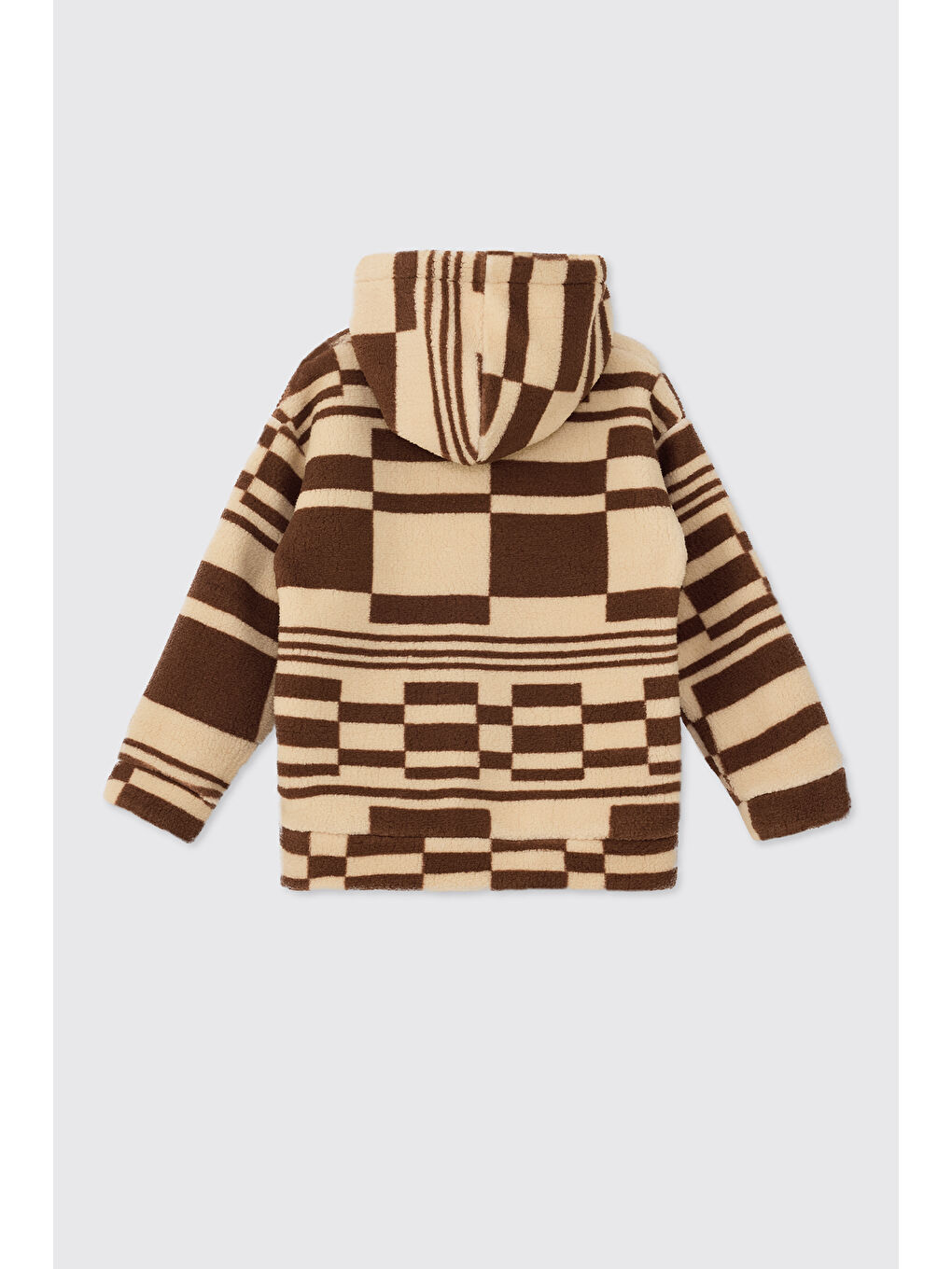 Kahverengi Unisex Çocuk Kahve Fermuarlı Sweatshirt-1