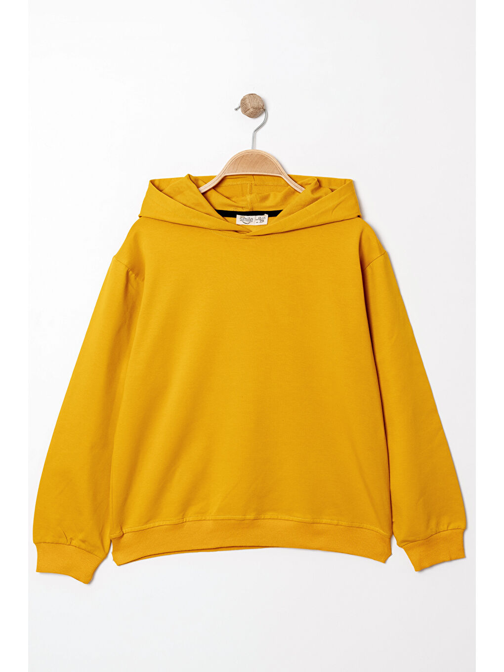 Bi&Em Smile Hardal Sarı Erkek Çocuk Hardal Kapüşonlu Basic 5-13 Yaş Sweatshirt- 3537-5