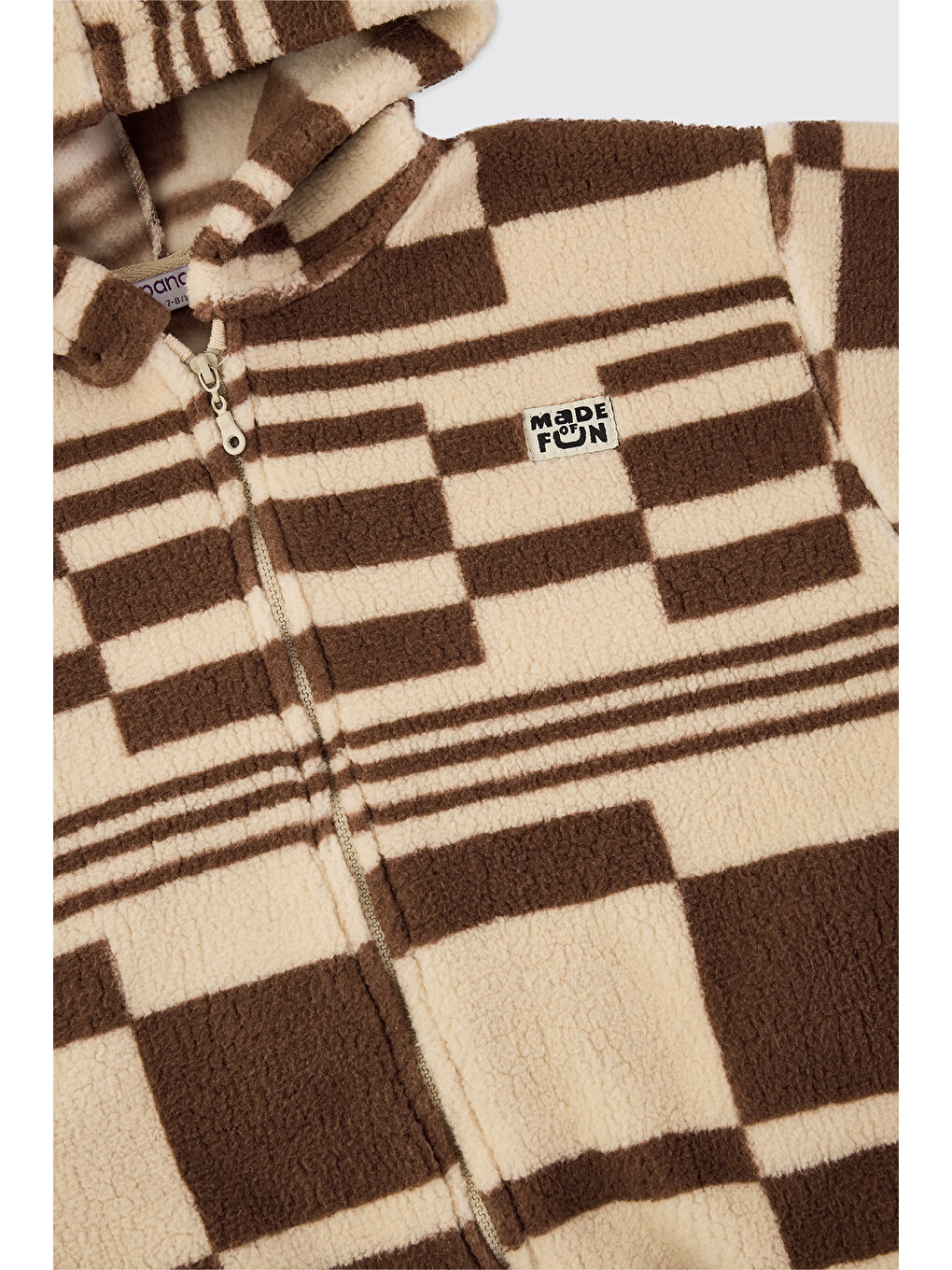 Kahverengi Unisex Çocuk Kahve Fermuarlı Sweatshirt-2