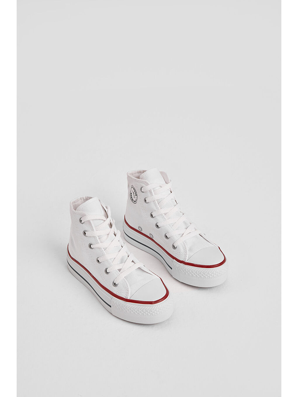 Çocuk Unisex Beyaz Termo Kalın Taban Bağcıklı Uzun Keten Spor Ayakkabı-2