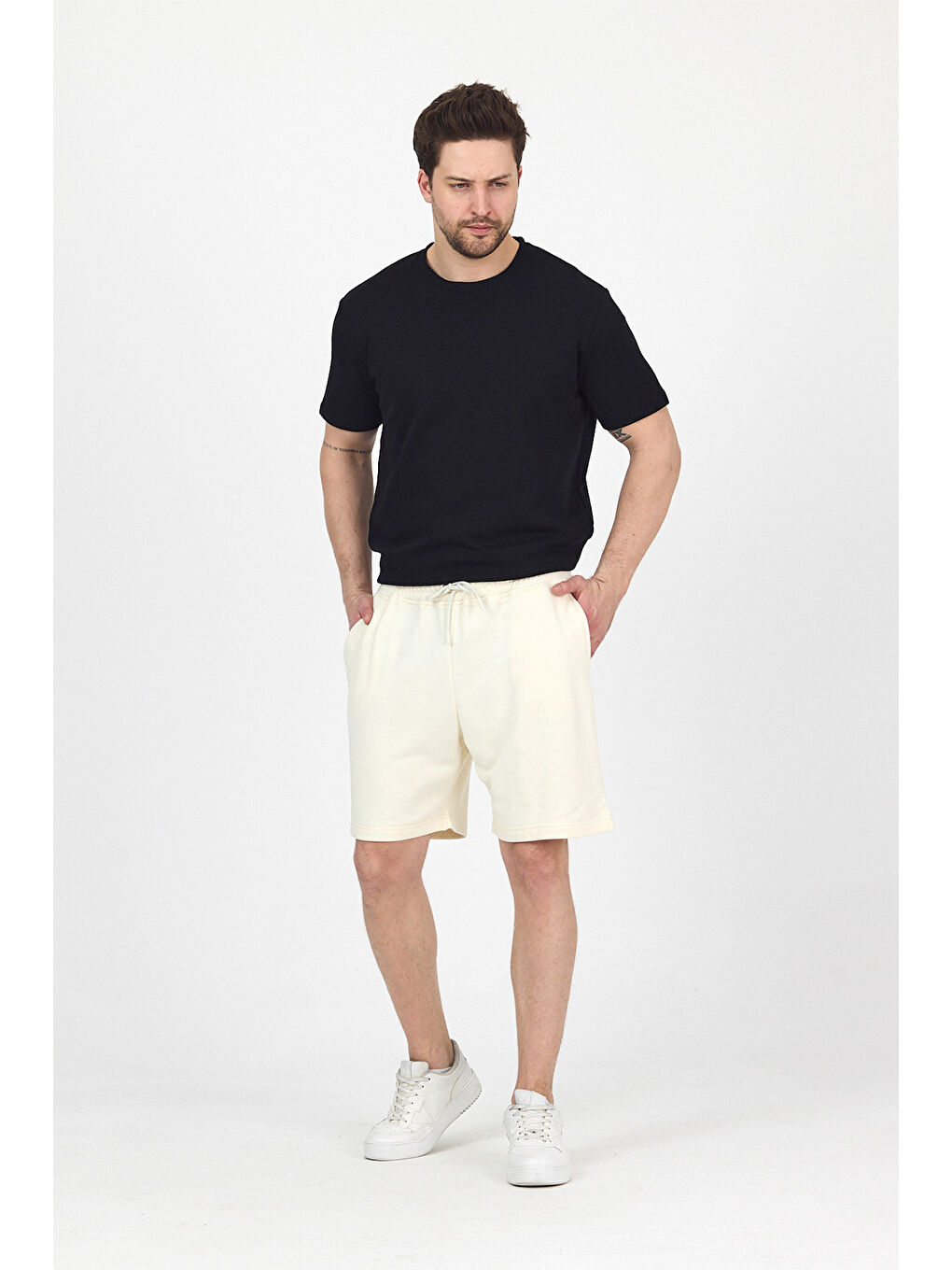 Ekru Erkek Timeless Krem Şort-1