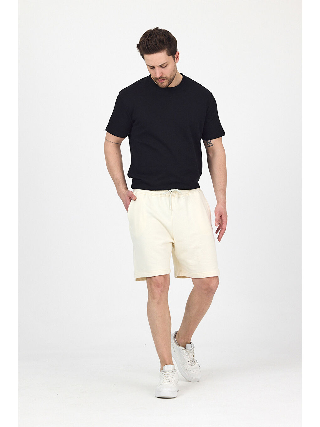 Ekru Erkek Timeless Krem Şort-2