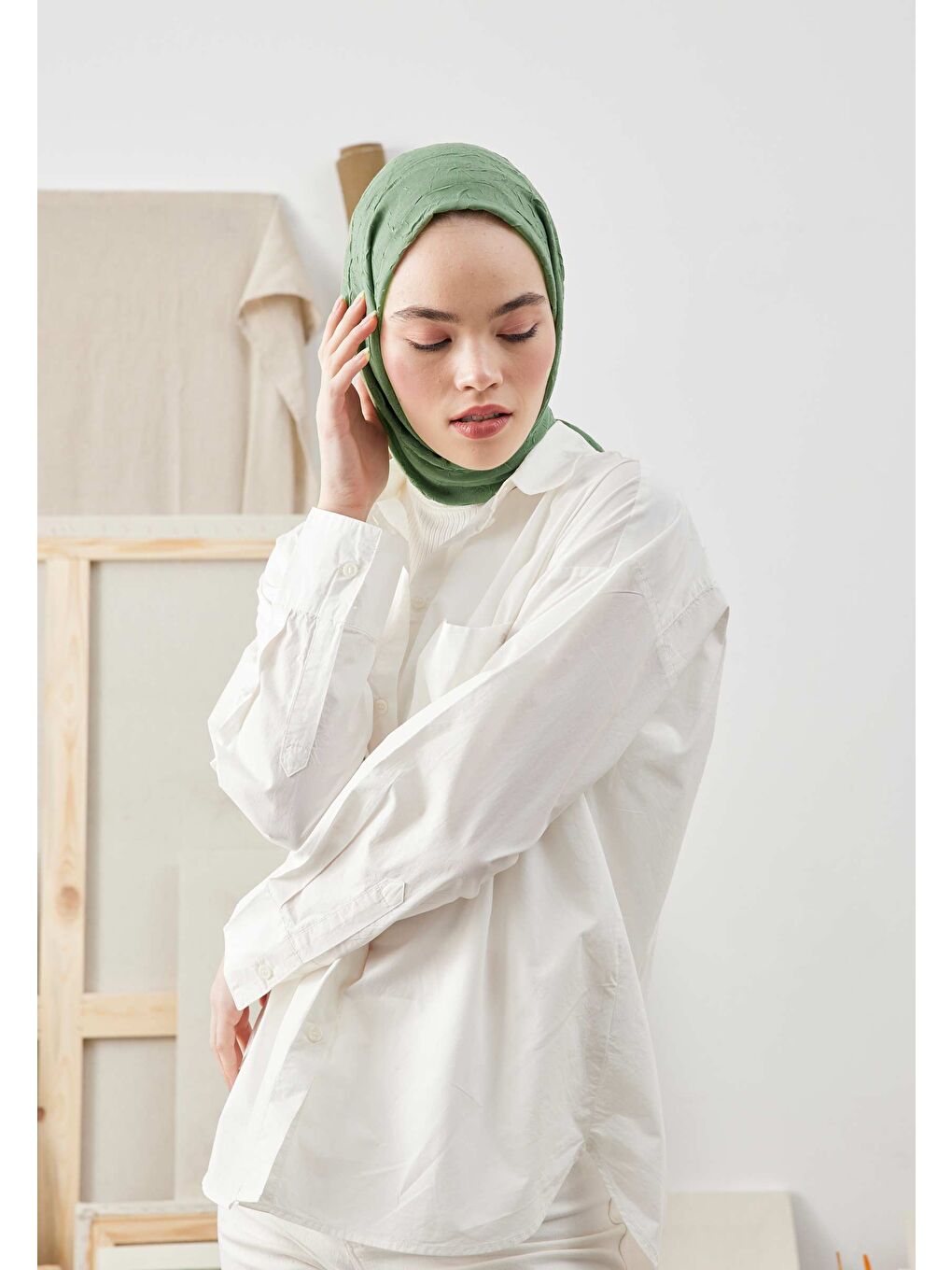 Bambu Şal Orman Yeşili-2