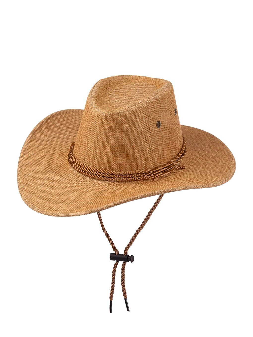 Erkek İp Detaylı Hasır Kovboy Şapka Y25750-05 Bej