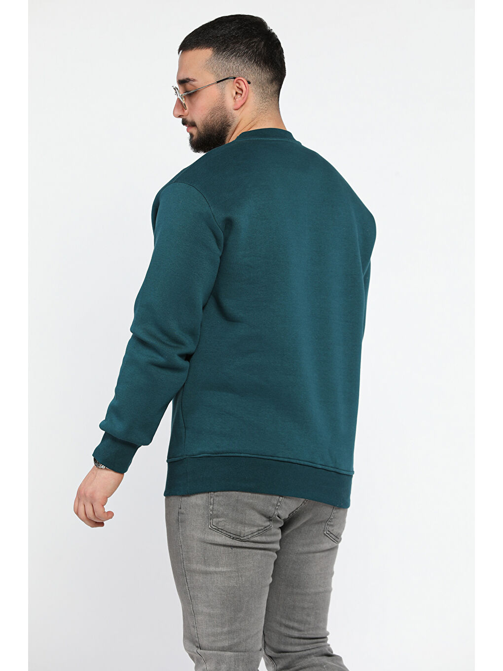 Mishar İtalia Yeşil Erkek Bisiklet Yaka Şardonlu Sweatshirt - 2