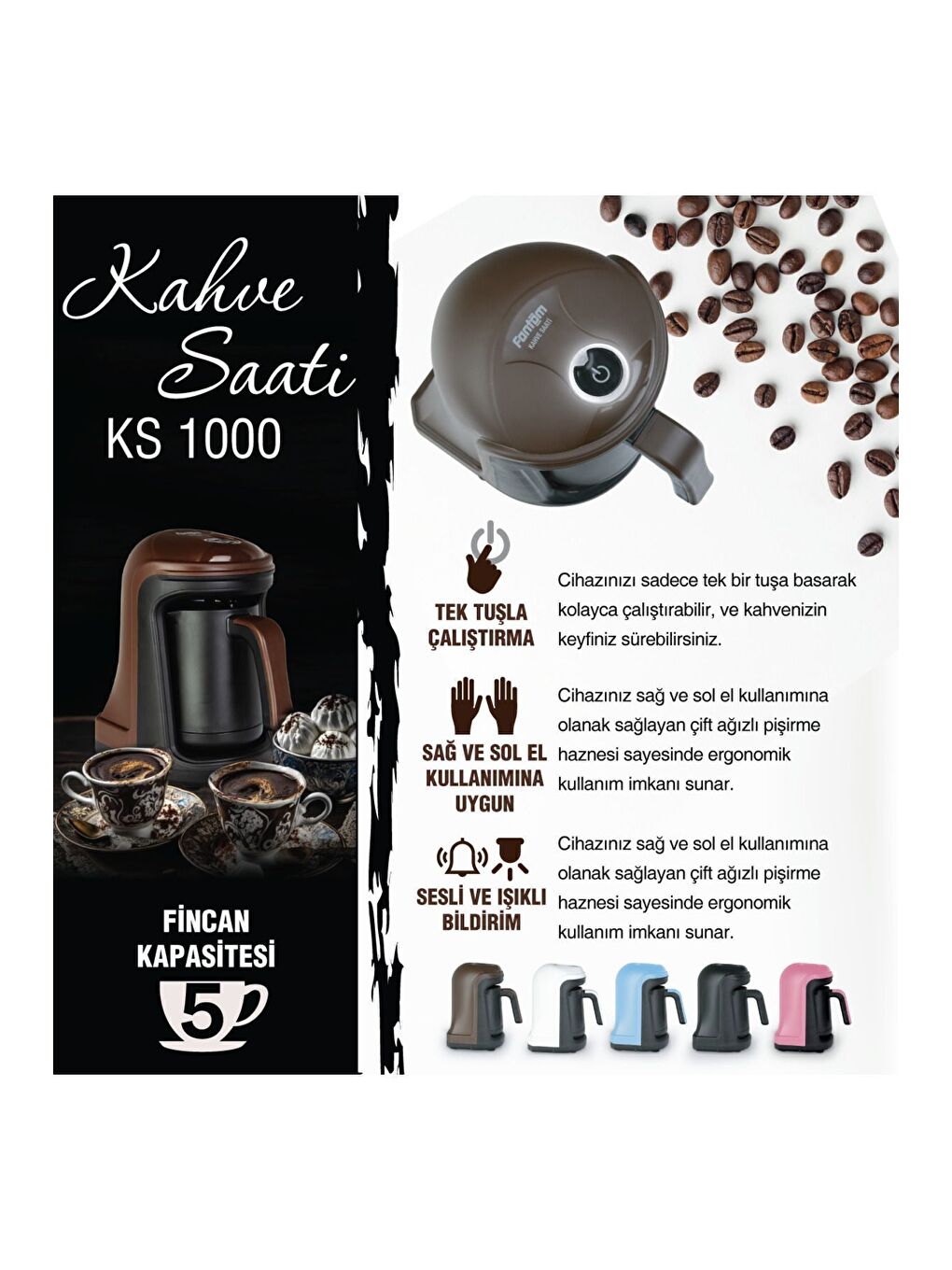 Kahve Saati KS 1000 - Pembe-3