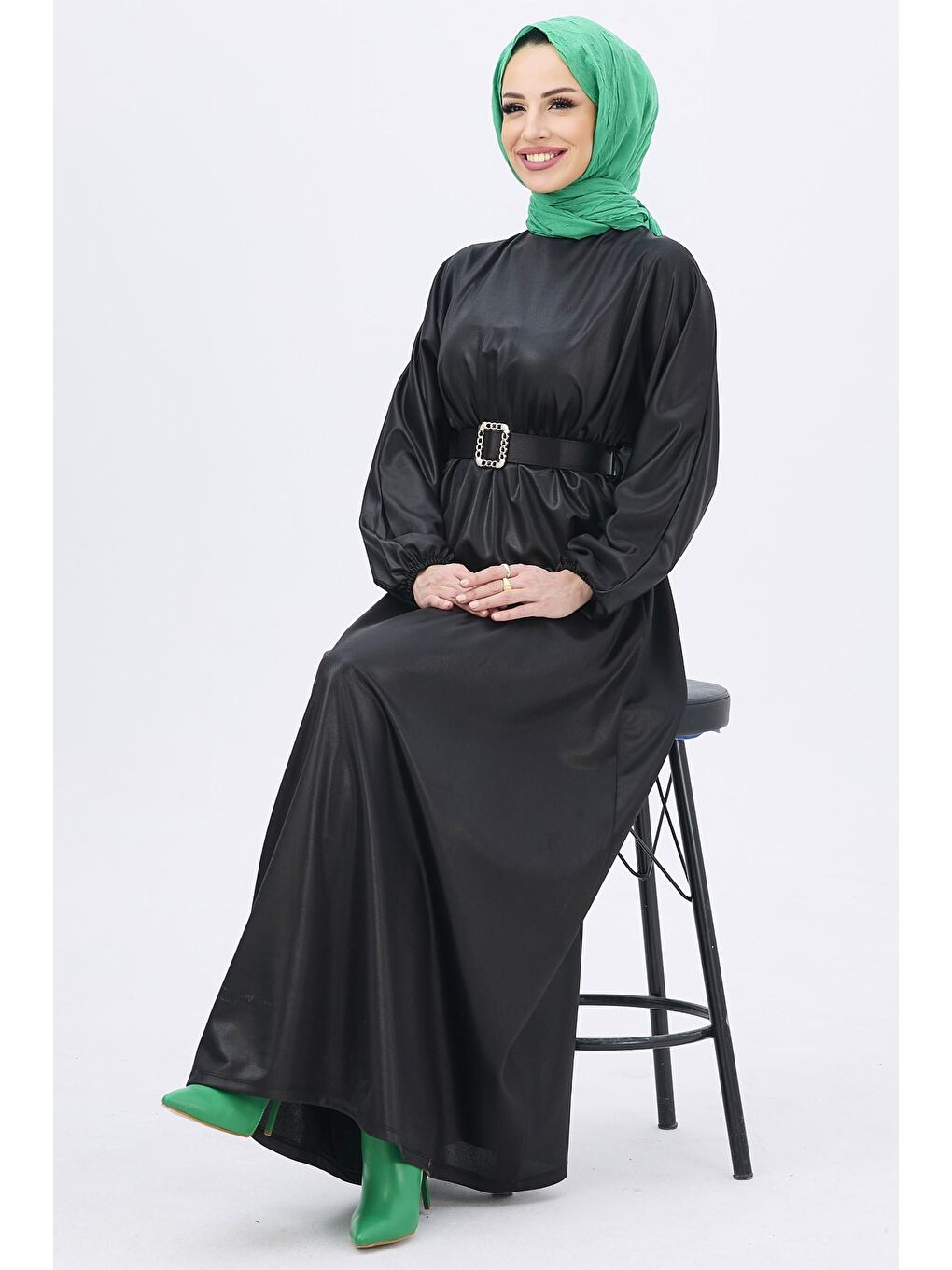 Bisiklet Kadın Siyah Elbise - 12015-1