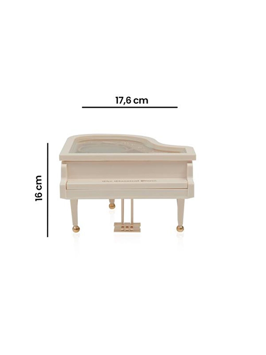 Beyaz Balerinli Piyano Tasarımlı Müzik Kutusu-4
