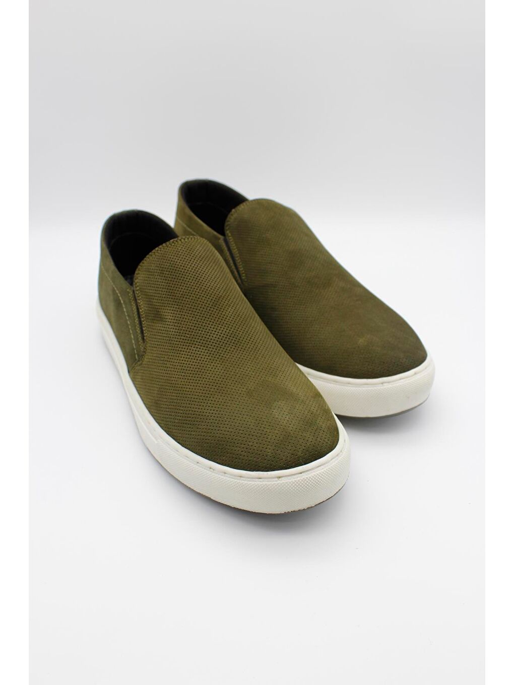 Koyu Haki Hakiki Deri Nubuk Tokalı Termo Taban Casual Ayakkabı 1033240160-2