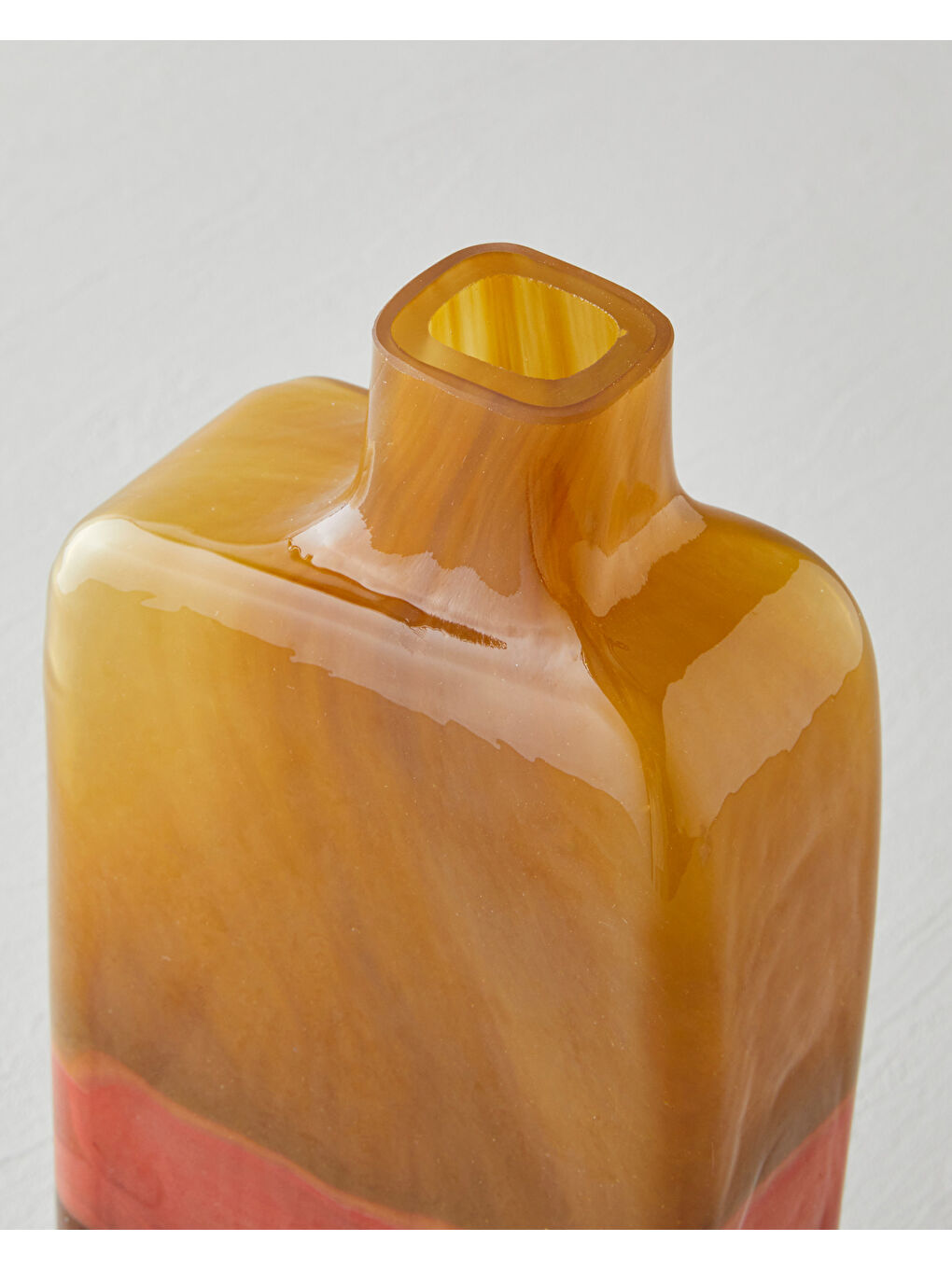 Sarı Adra Cam Vazo 30 cm Amber-2