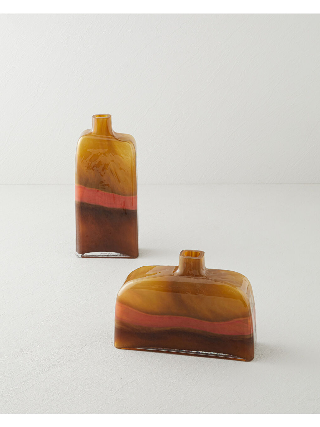 Sarı Adra Cam Vazo 30 cm Amber-3