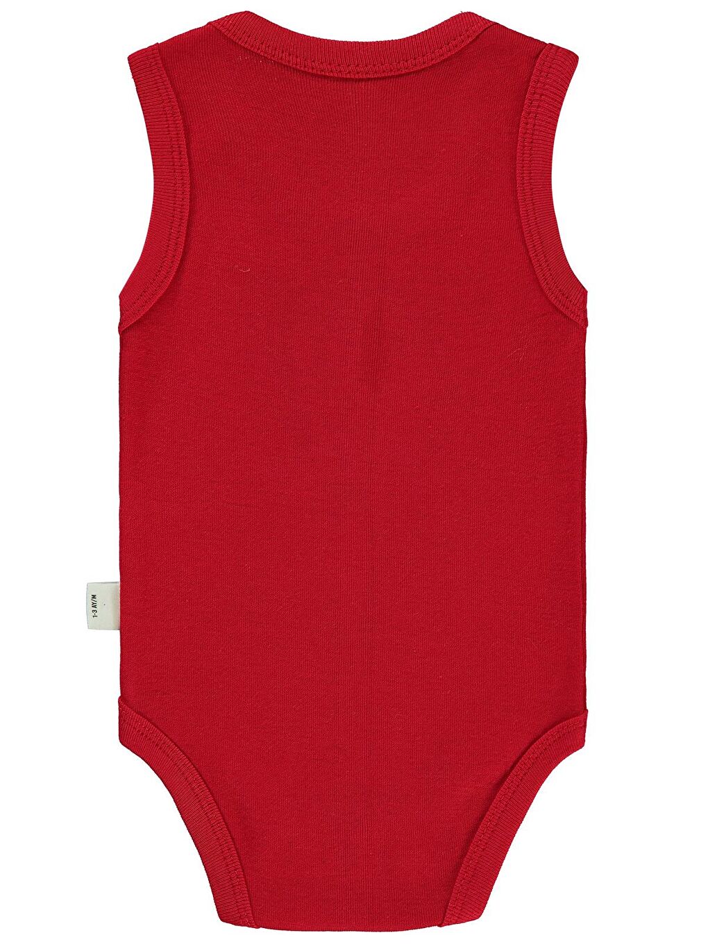 Baby Little Bear Baskılı 1-36 Ay Çıtçıtlı Badi - Kırmızı 9-12 Ay-1