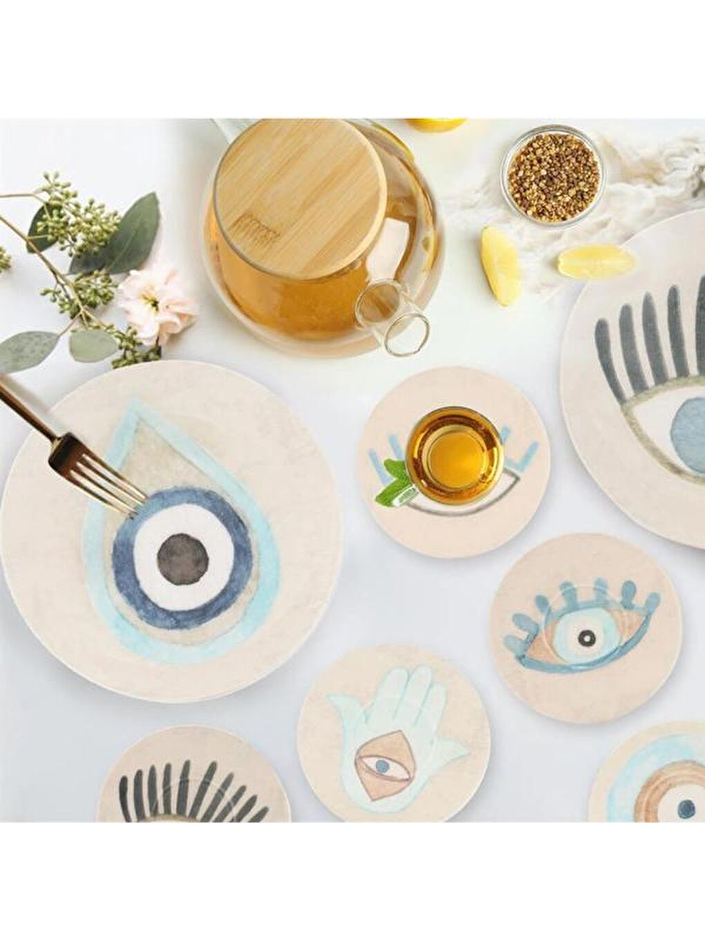 Karışık Amulet Tatlı Tabağı - Asorti - 19 cm-3