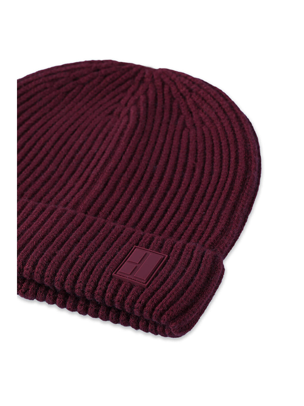 Bordo Düz Örgü Bere-4