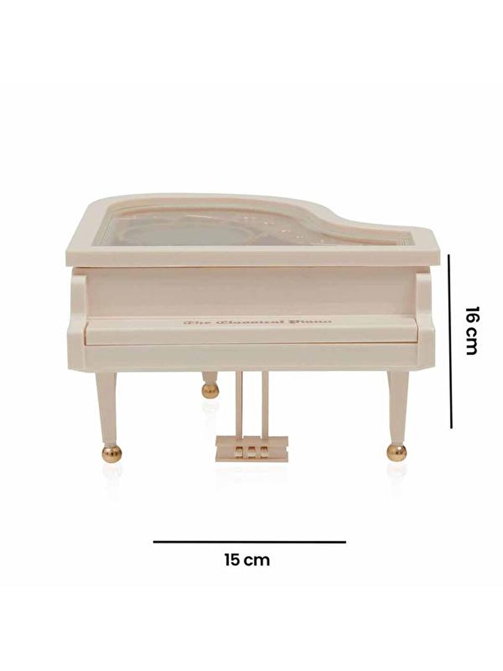 Beyaz Balerinli Piyano Tasarımlı Müzik Kutusu-5
