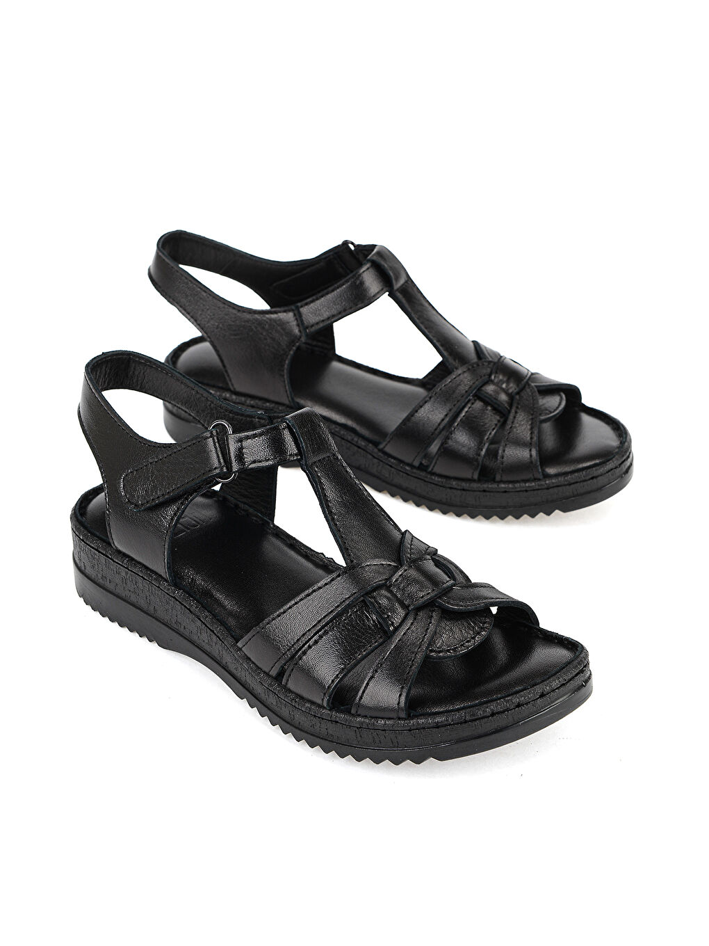 Kadın Hakiki Deri Konfor Sandalet 1611051Z030 Siyah-1