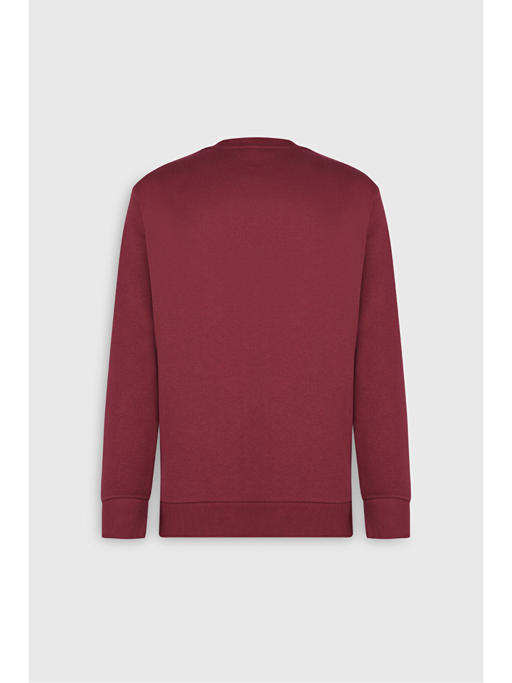 Erkek Bordo Standart Fit Normal Kesim İçi Polarlı Bisiklet Yaka Sweatshirt-9