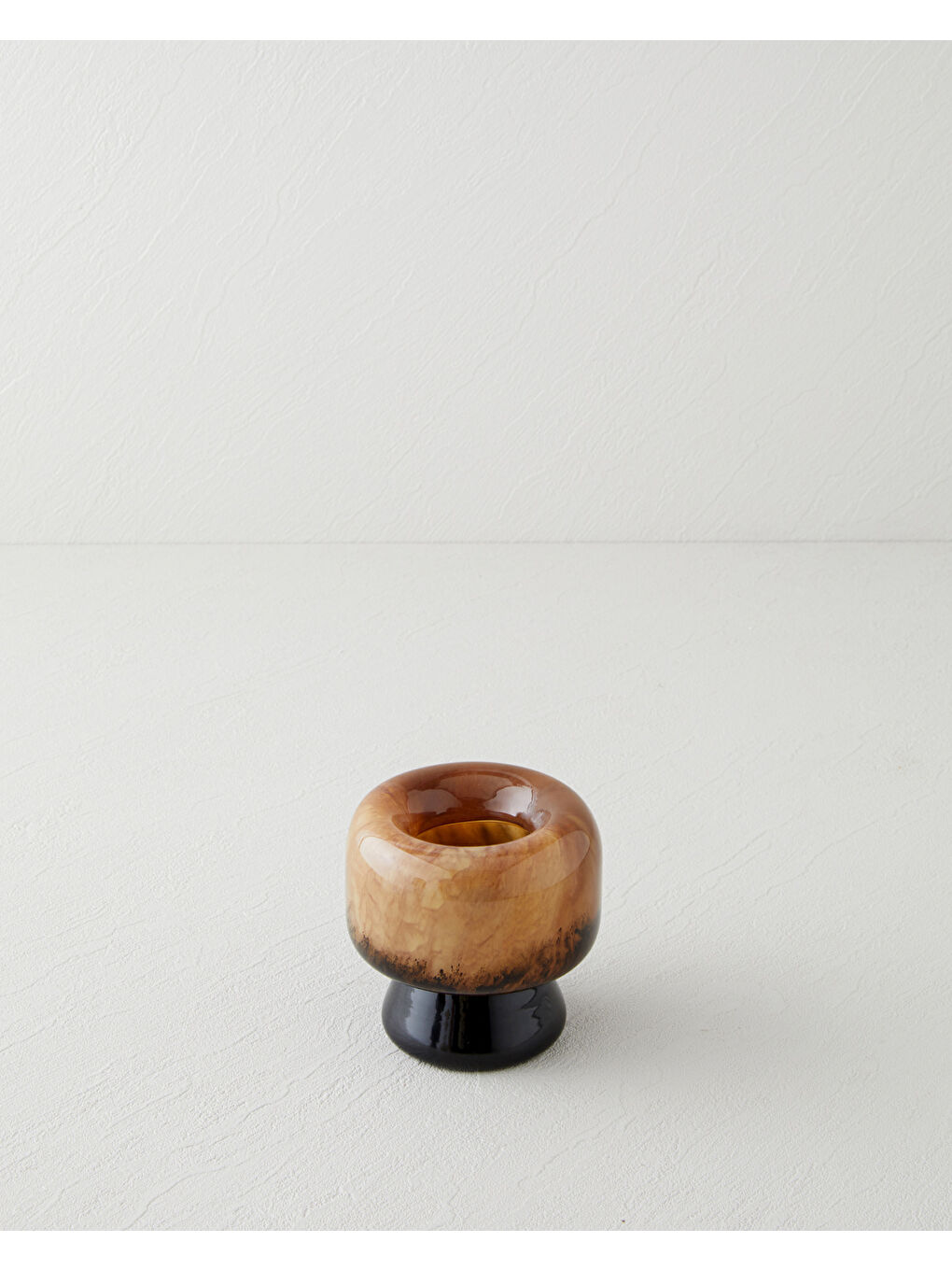 Sarı Aden Cam Vazo 10 cm Amber-1