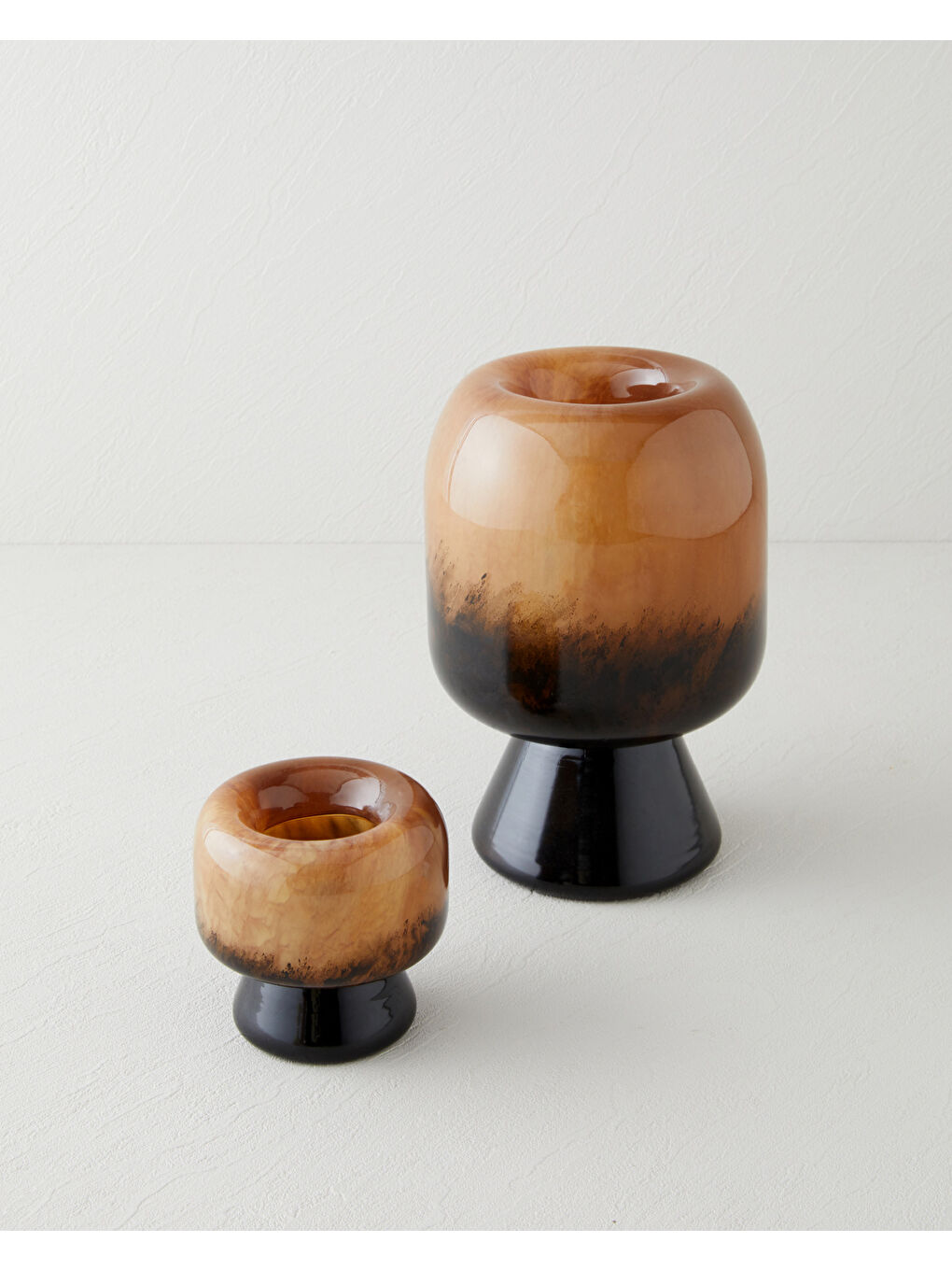 Sarı Aden Cam Vazo 10 cm Amber-3