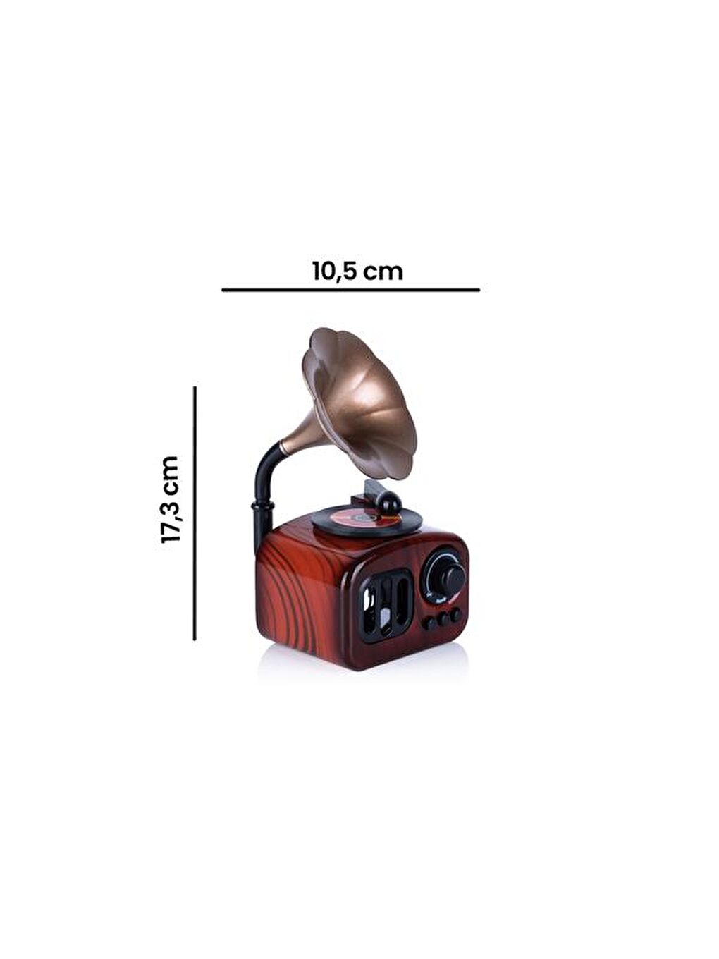 Kahverengi Gramofon Tasarımlı Müzik Kutusu-1