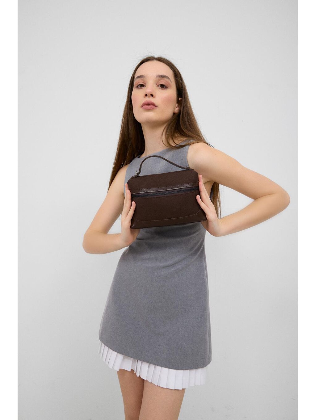 Yoko Box Bag El Ve Çapraz Omuz Çanta Kahverengi-1