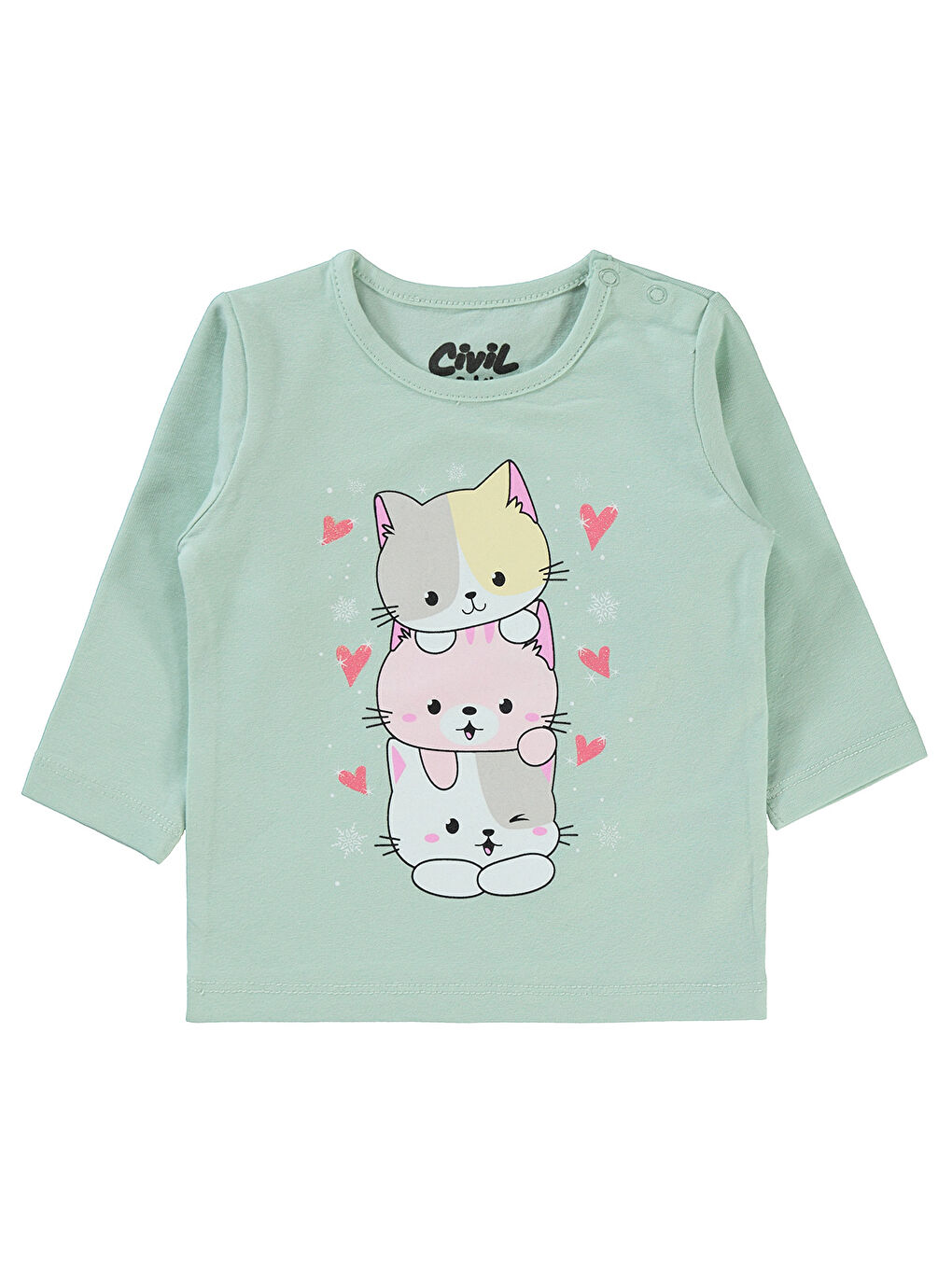 Civil Yeşil Kız Bebek Sweatshirt 6-18 Ay Taze Nane