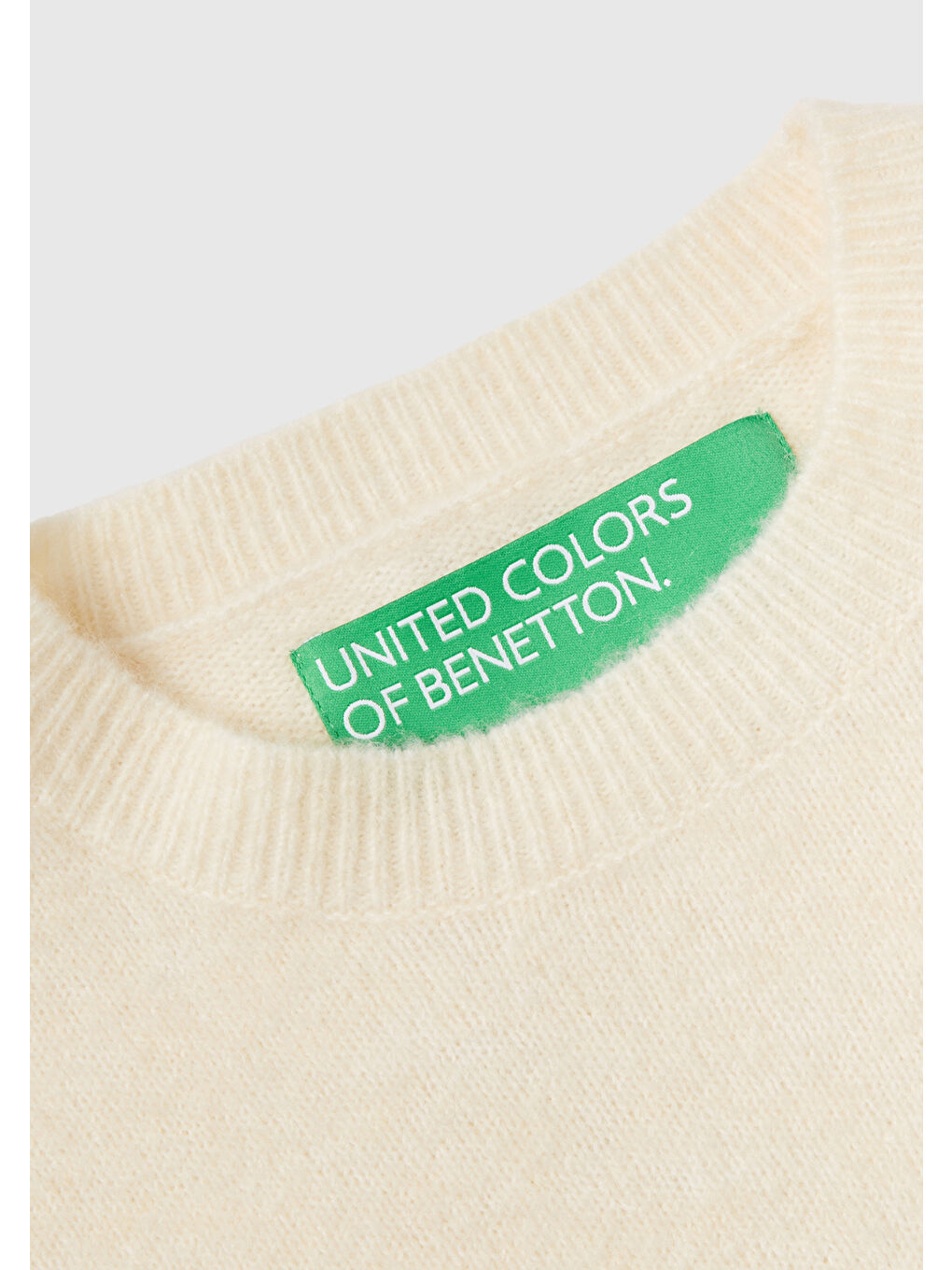 Kadın Beyaz Yün Karışımlı Şardonlu Kazak-5