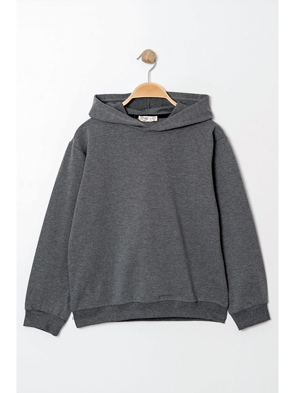 Bi&Em Smile Füme Erkek Çocuk Füme Kapüşonlu Basic 5-13 Yaş Sweatshirt- 3537-2