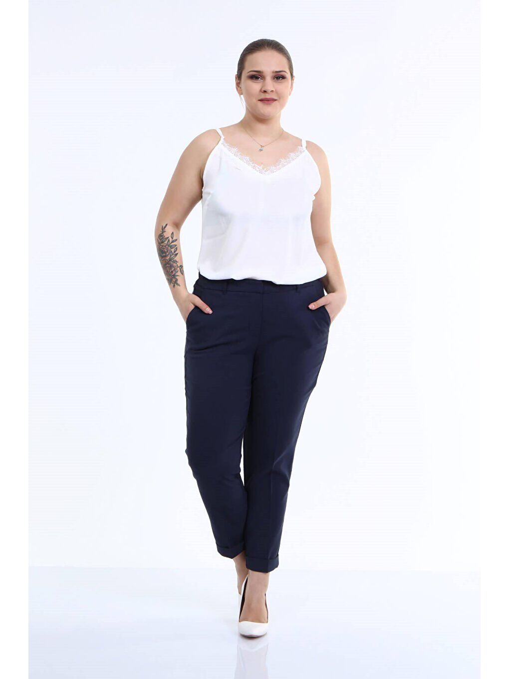 Mylinemoda Lacivert Cep Detaylı Slim Fit Klasik Pantolon