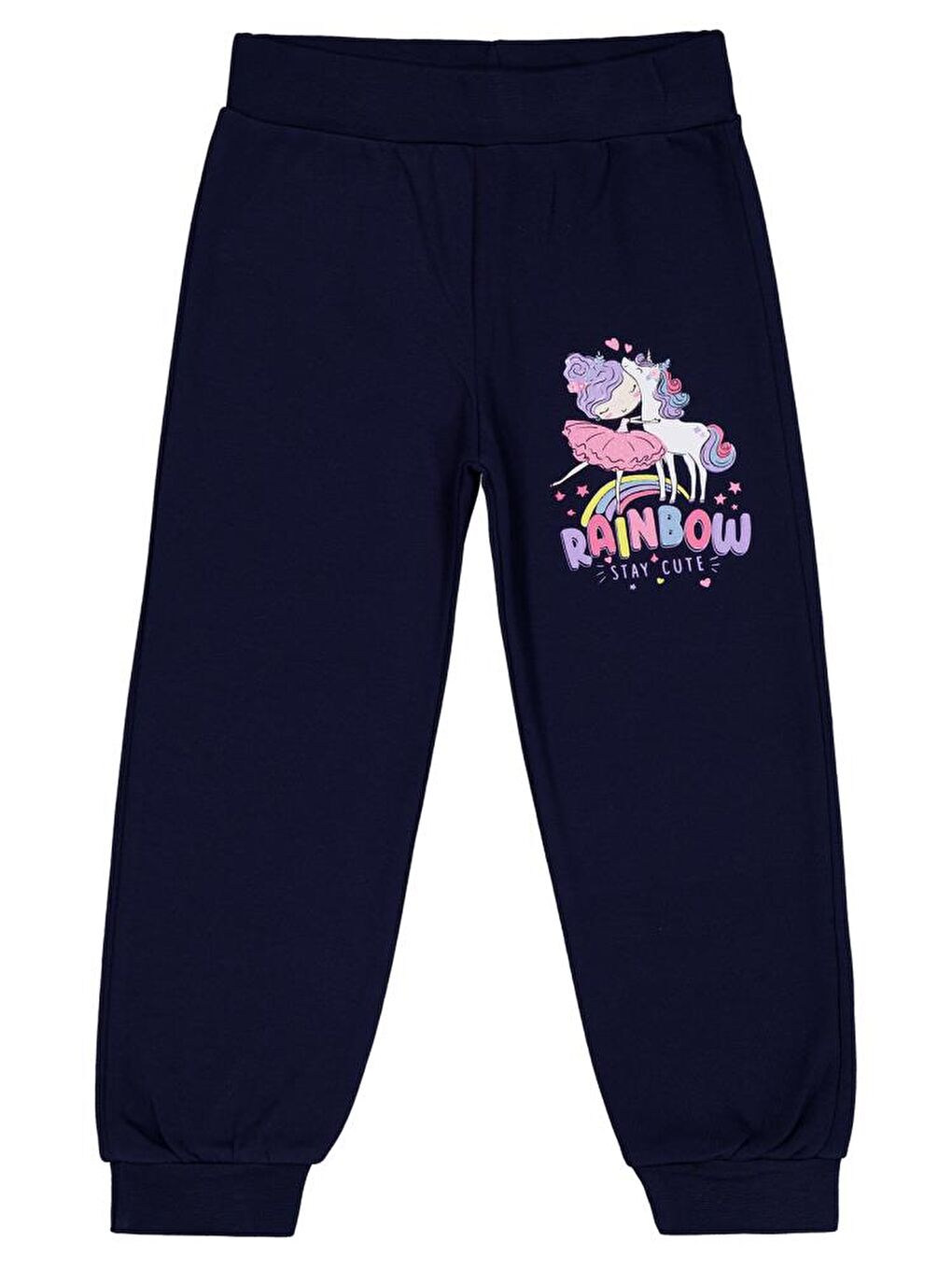 Girls Rainbow Baskılı 2-5 Yaş Eşofman Altı - Lacivert 5-6 Yaş
