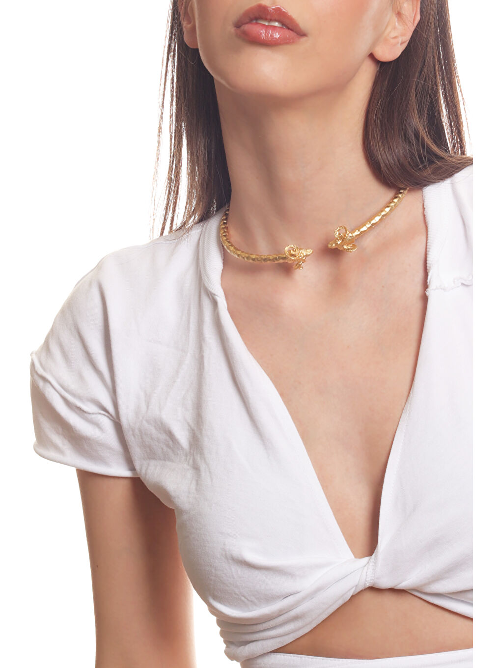 Sarı Kadın Koçbaşı Uçlu Choker-2