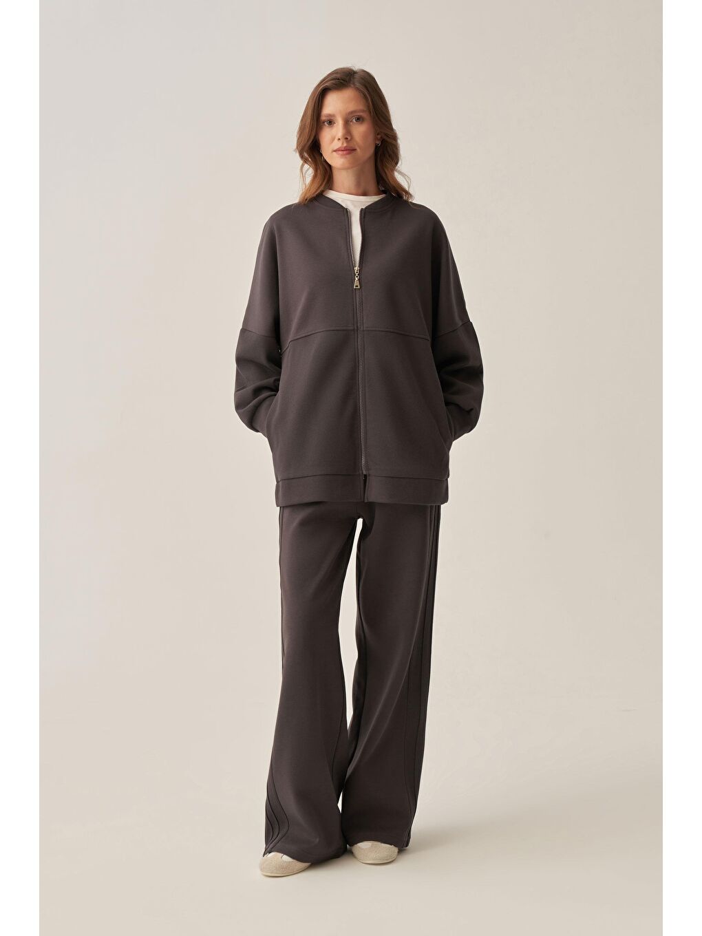 Antrasit-Pike Dokulu İnterlok Eşofman Takımı