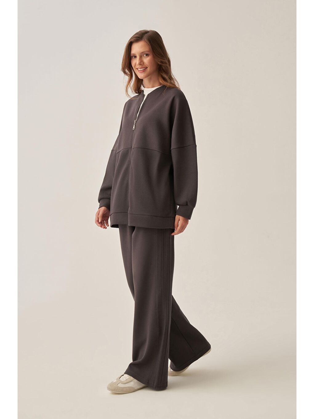 Antrasit-Pike Dokulu İnterlok Eşofman Takımı-1