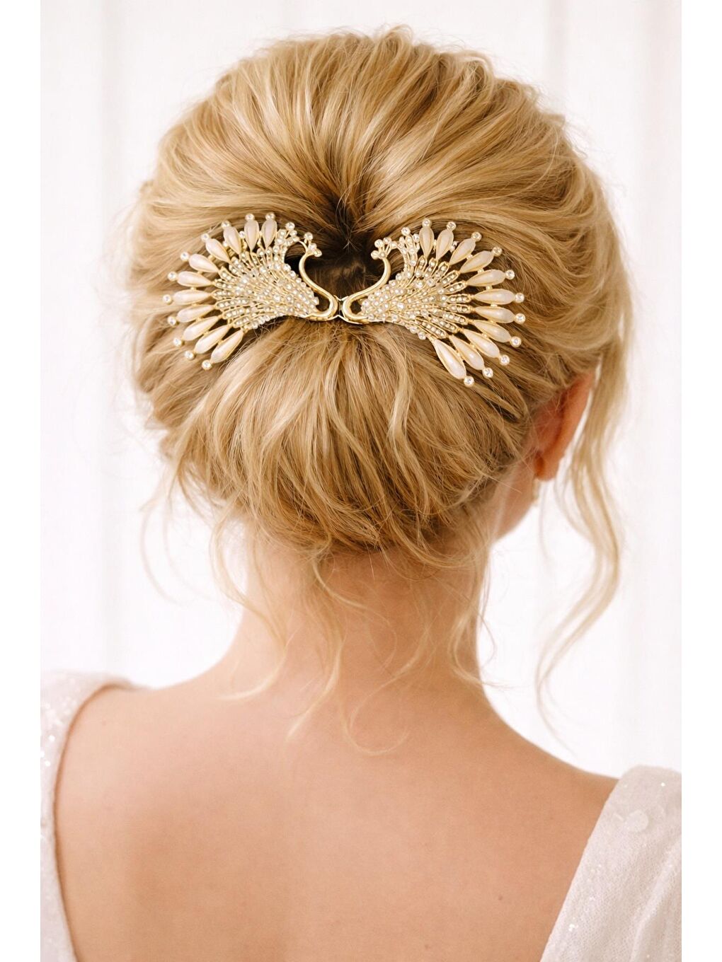 Sarı Saç Topuzu Süs Toka-2