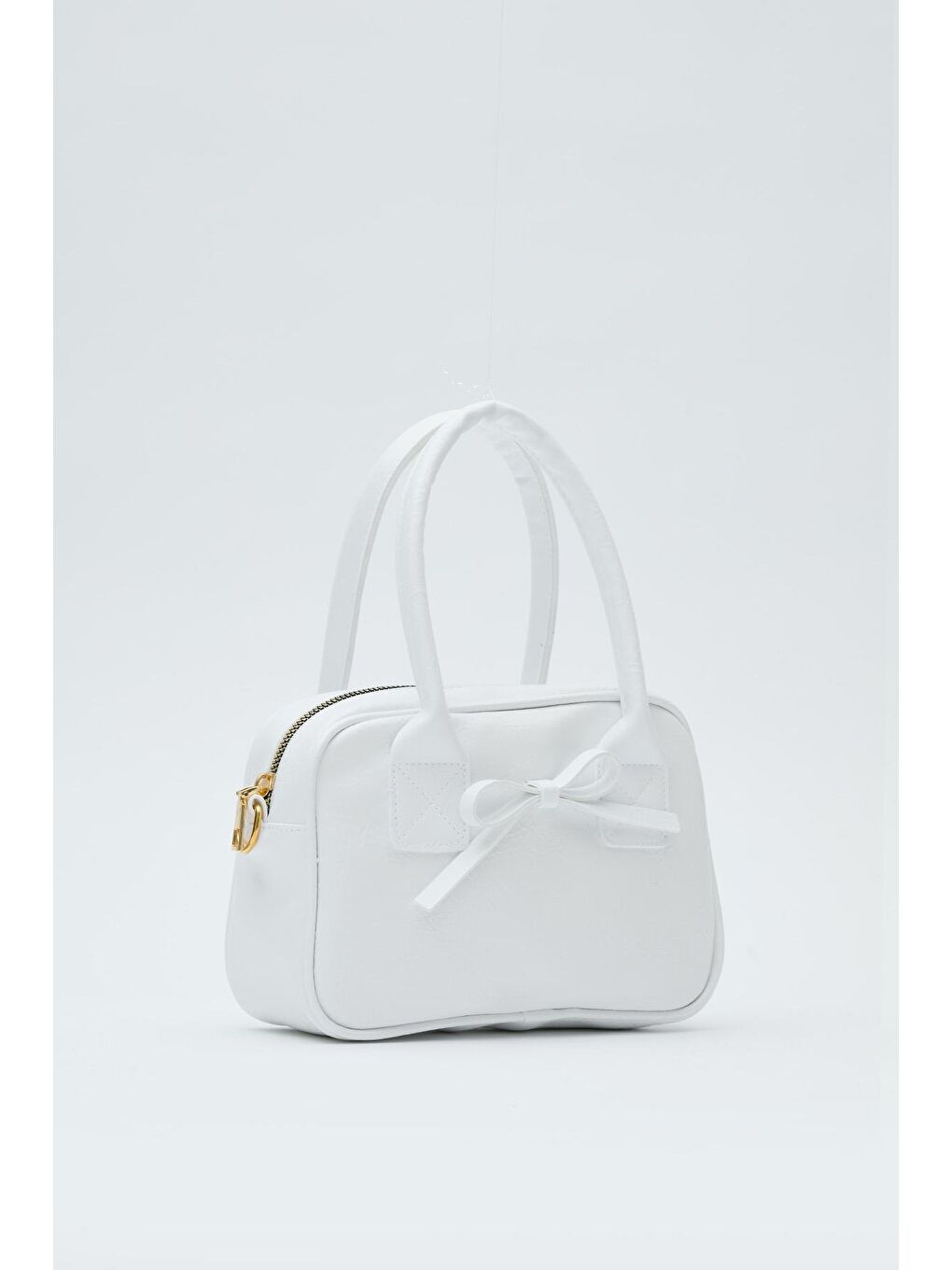 Perfect Kurdele Detaylı Bowling El Ve Çapraz Çanta Beyaz-3