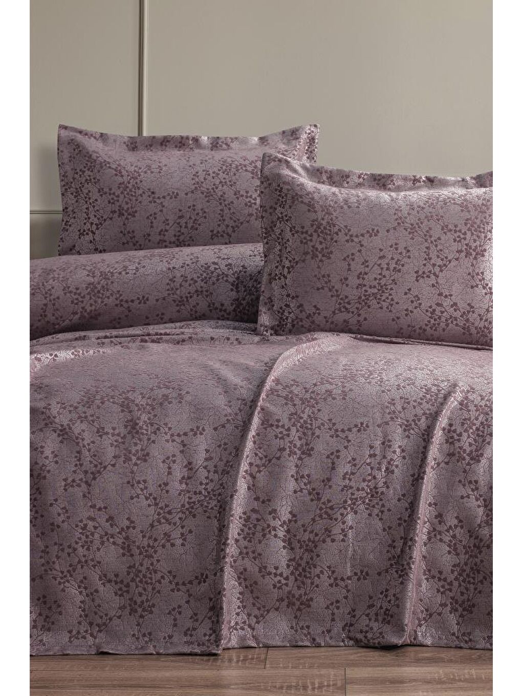 Pembe Burçak 2 Parça Tek Kişilik Pike Takımı 180x240 Pudra