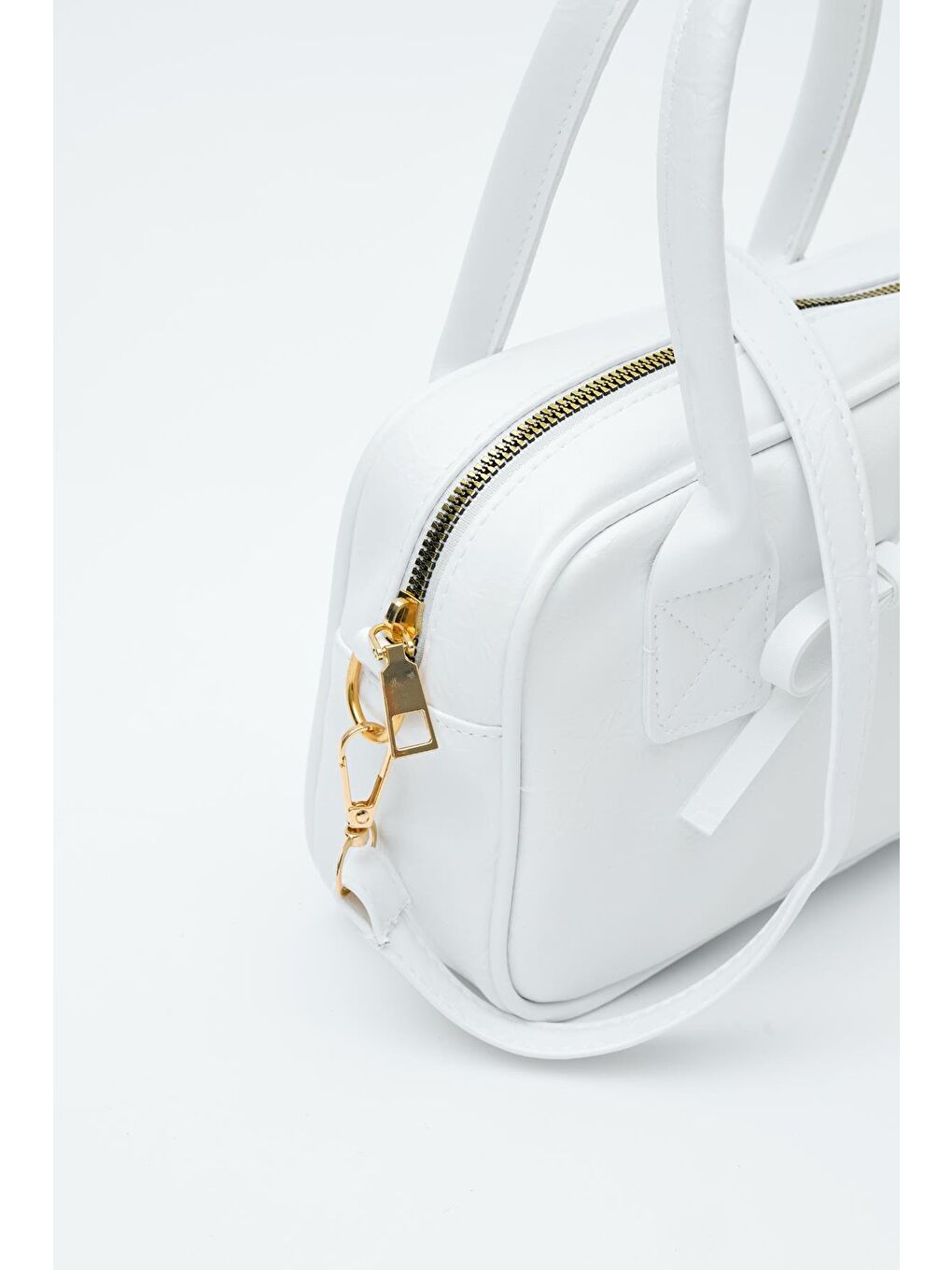 Perfect Kurdele Detaylı Bowling El Ve Çapraz Çanta Beyaz-5