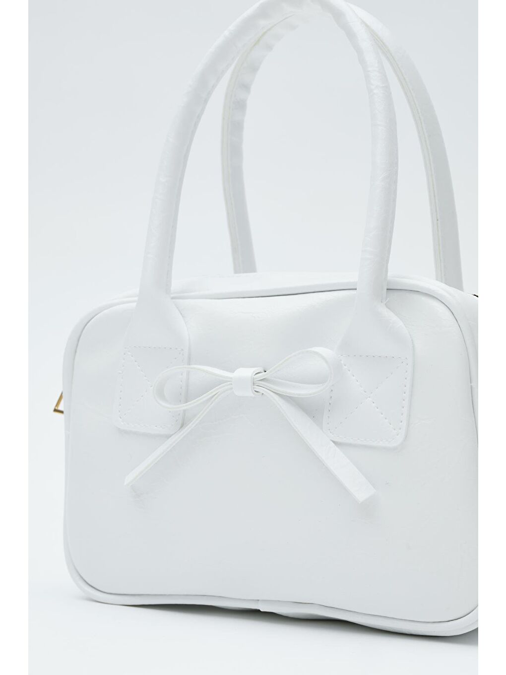 Perfect Kurdele Detaylı Bowling El Ve Çapraz Çanta Beyaz-7