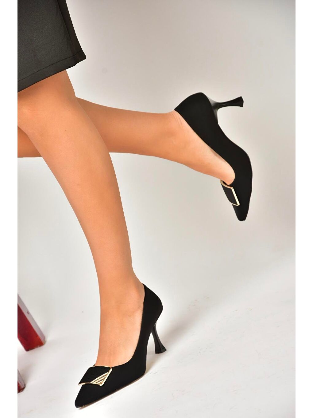 U8209711 Siyah Kadın Topuklu Ayakkabı