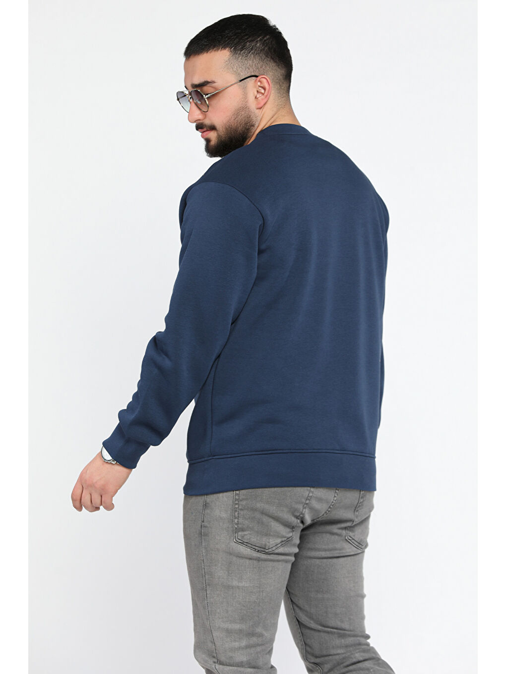 Mishar İtalia Lacivert Erkek Bisiklet Yaka Şardonlu Sweatshirt - 2