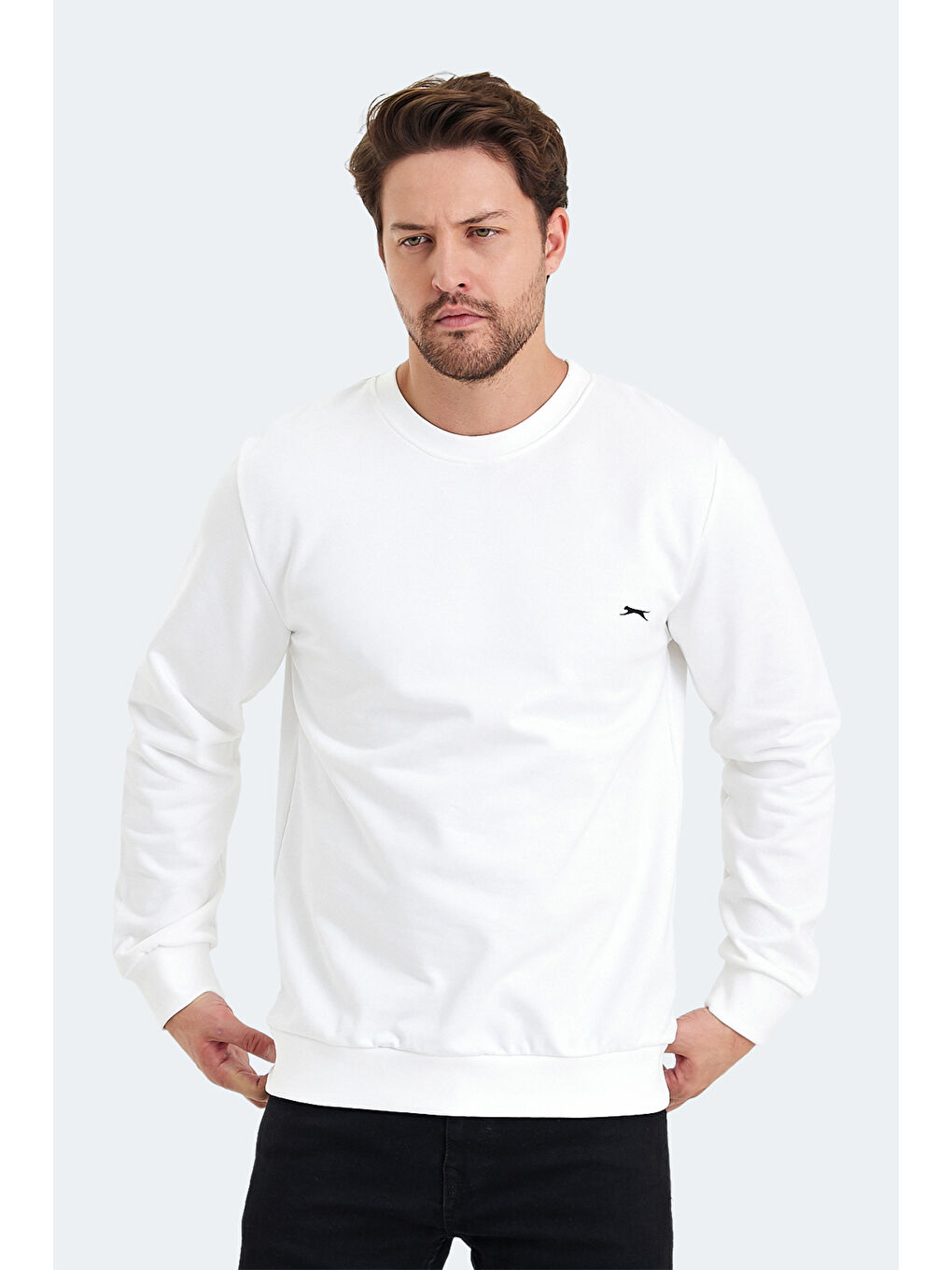 SLAZENGER KONNOR IN Erkek Sweatshirt Beyaz - 2