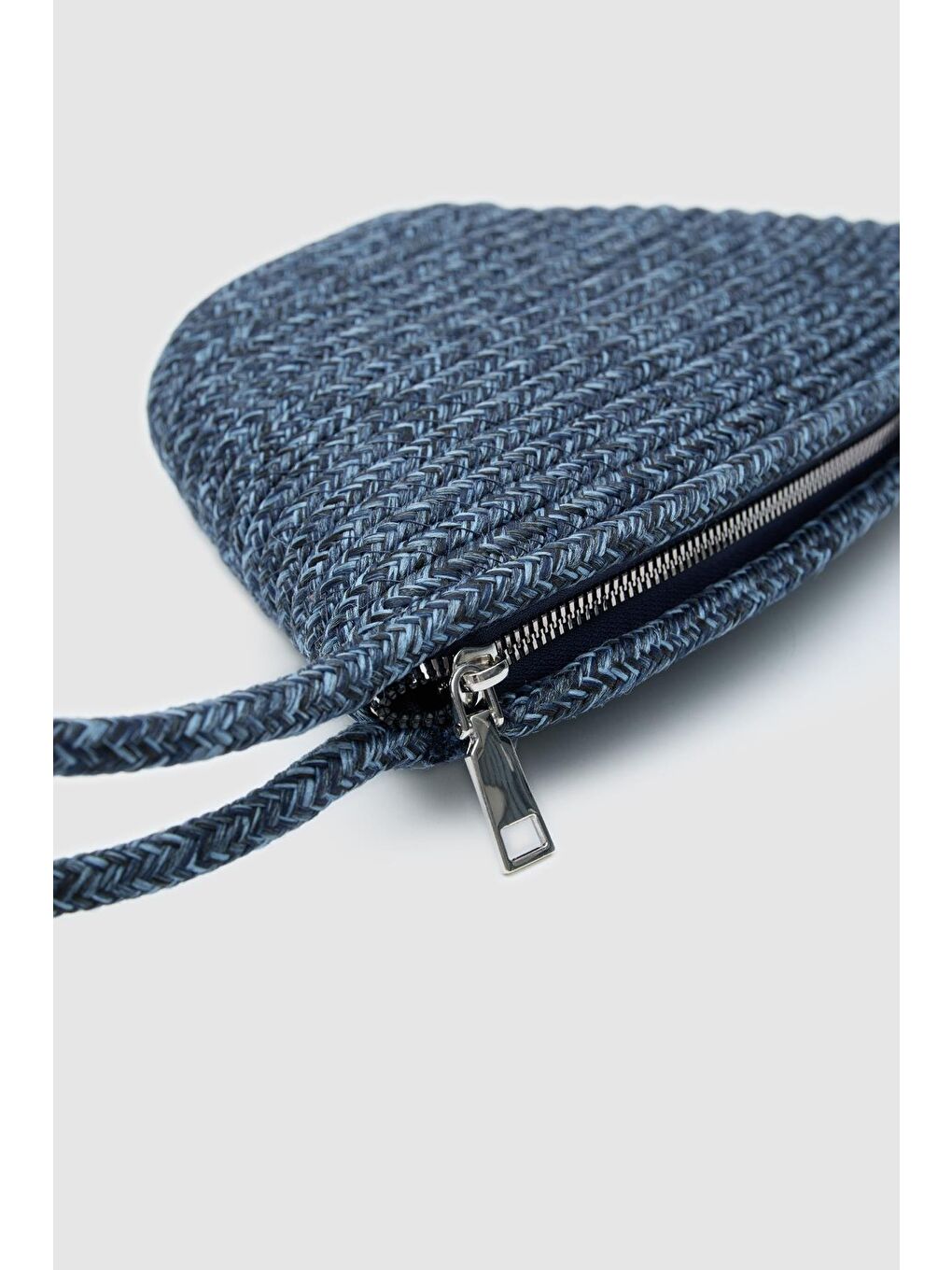 Rome Handmade Hasır Clutch Çanta Lacivert-4