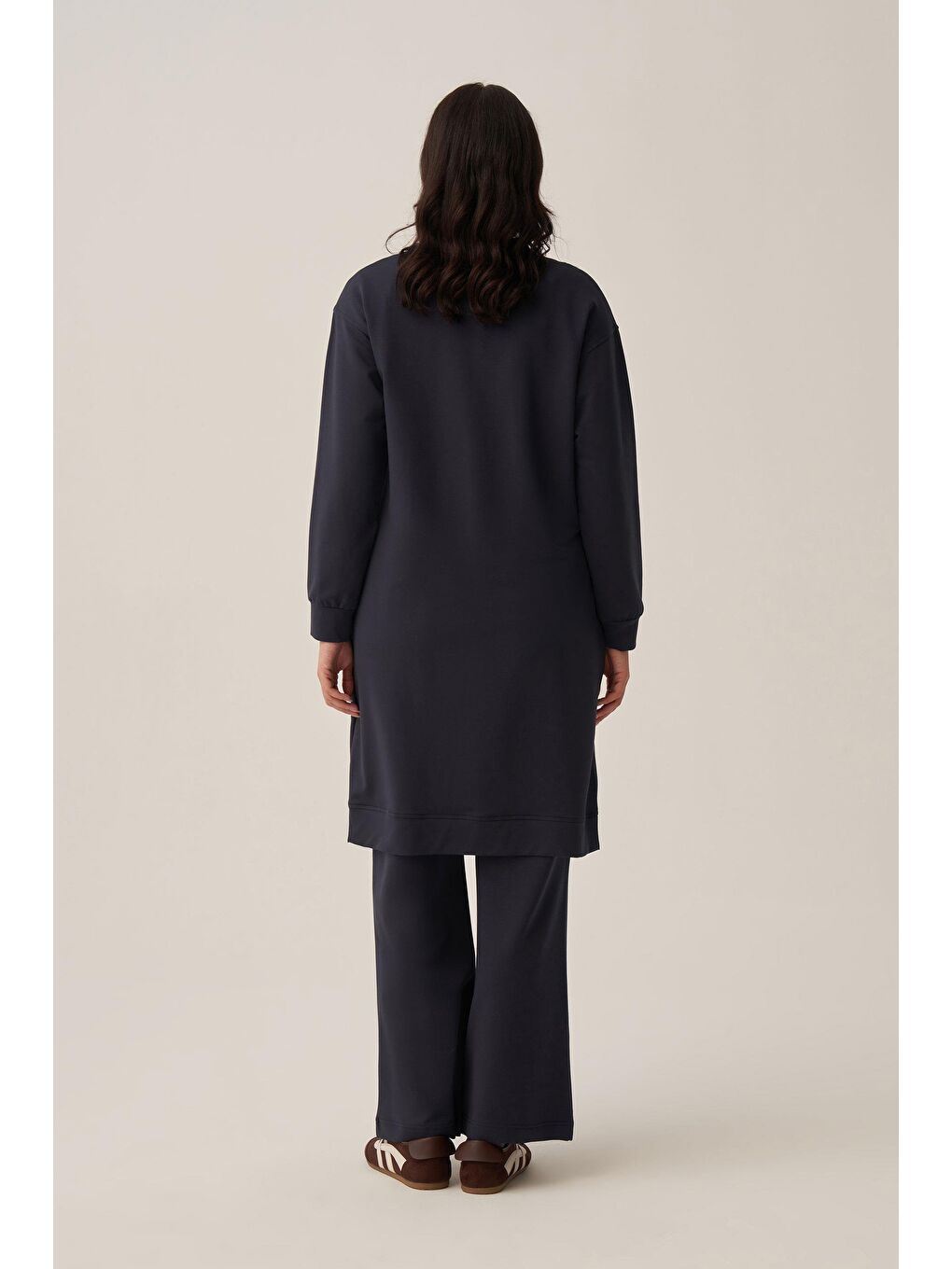 Lacivert-Pamuklu Nakışlı Eşofman Takımı-3