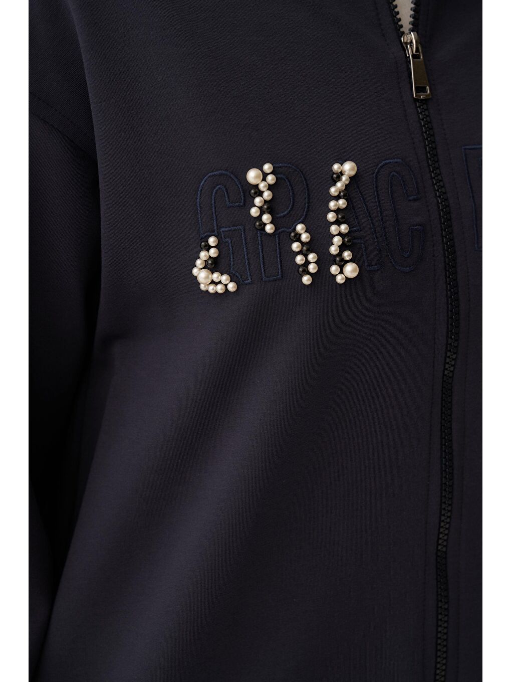 Lacivert-Pamuklu Nakışlı Eşofman Takımı-6