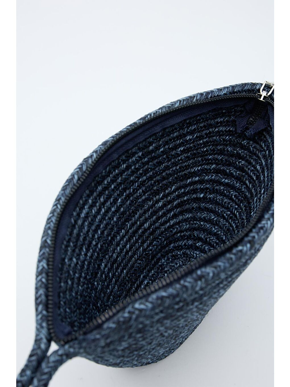 Rome Handmade Hasır Clutch Çanta Lacivert-6