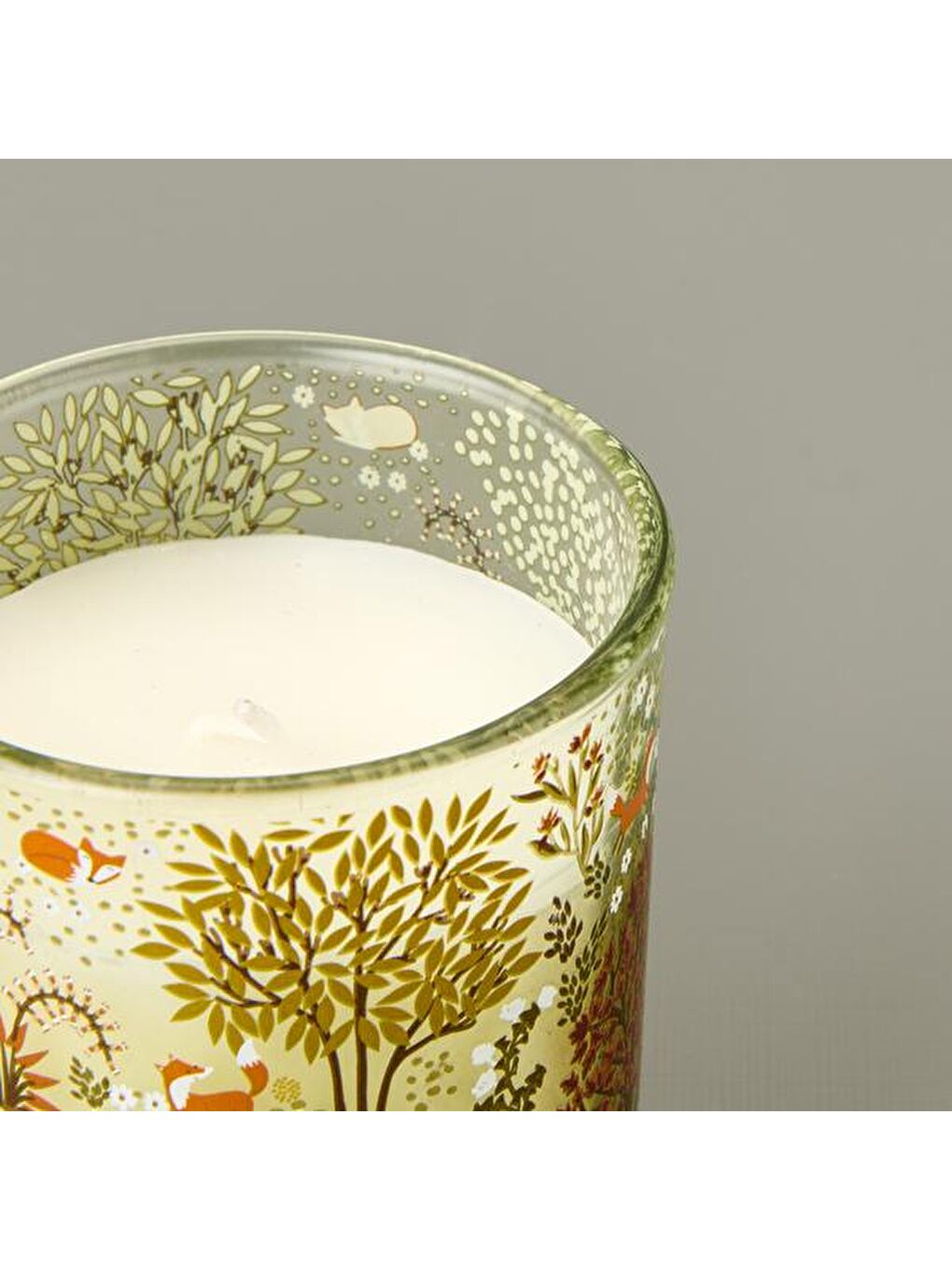 İlkbahar Desenli Bardak Mum - Yeşil - 250 gr-1