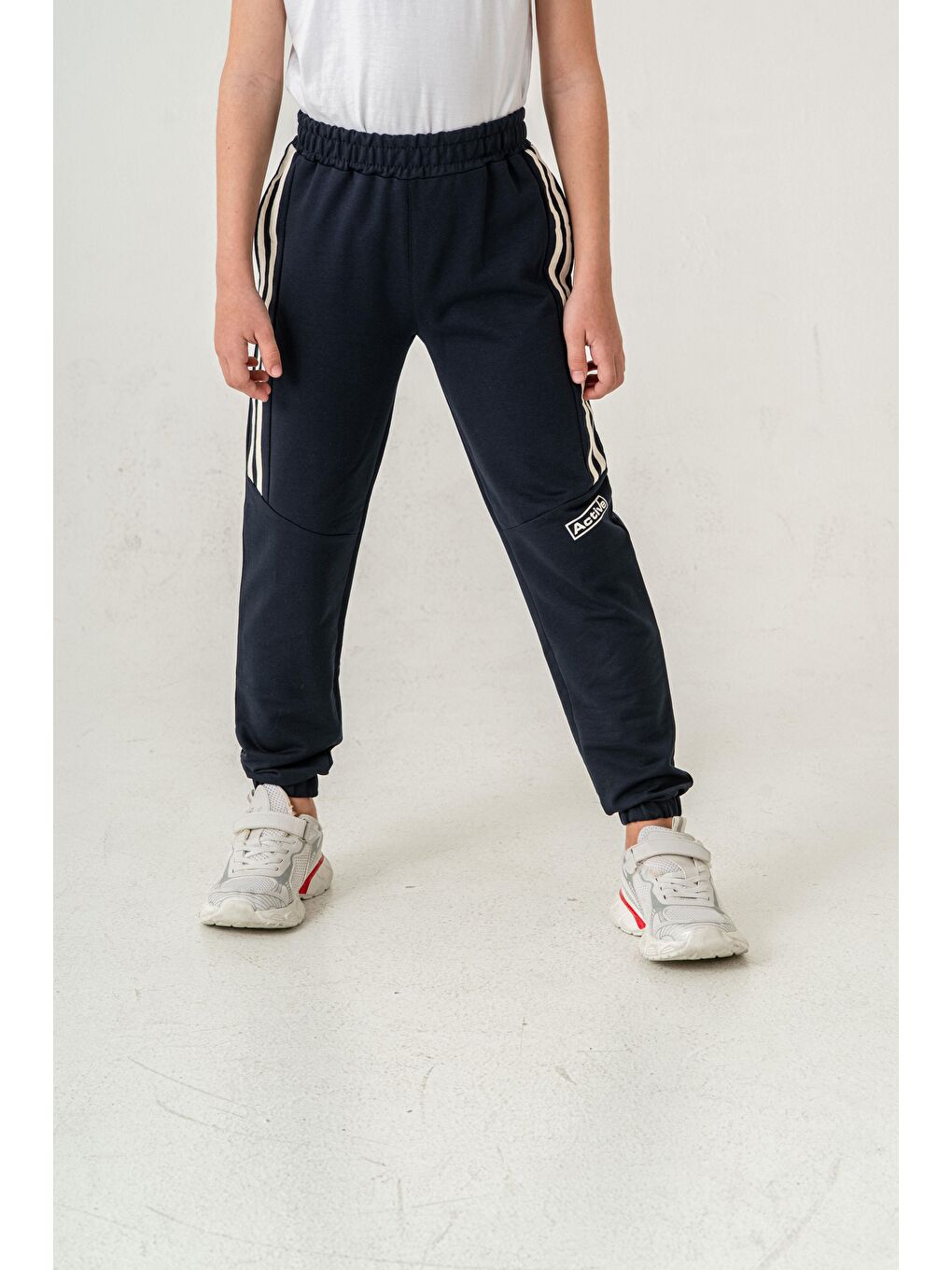 Lacivert Active Baskılı Yanlar Şeritli Erkek Çocuk Eşofman Altı-2