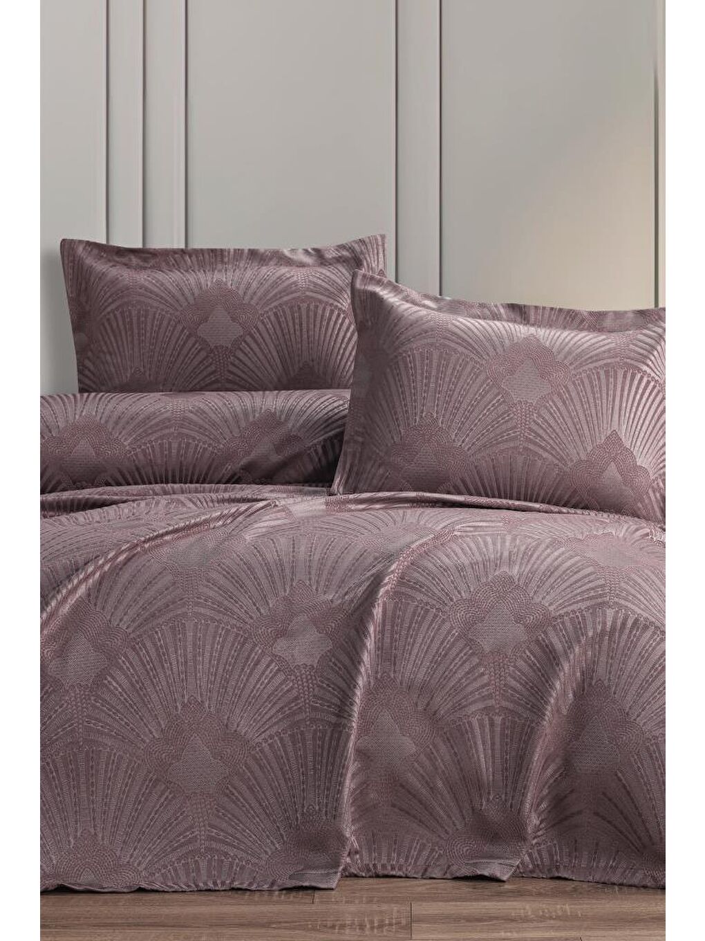 Pembe Firdevs 3 Parça Çift Kişilik Pike Takımı 240x260 Pudra