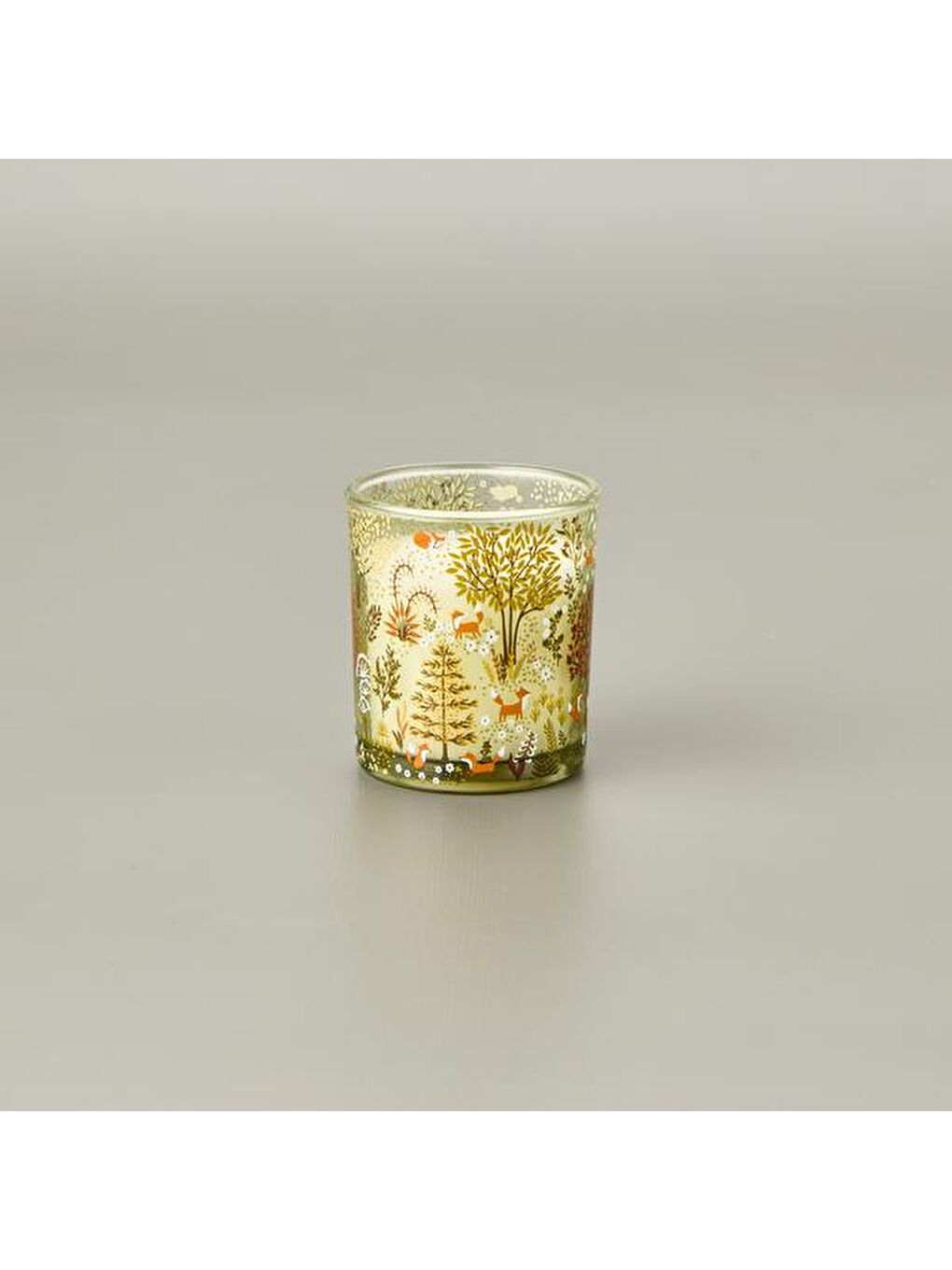 İlkbahar Desenli Bardak Mum - Yeşil - 250 gr-3