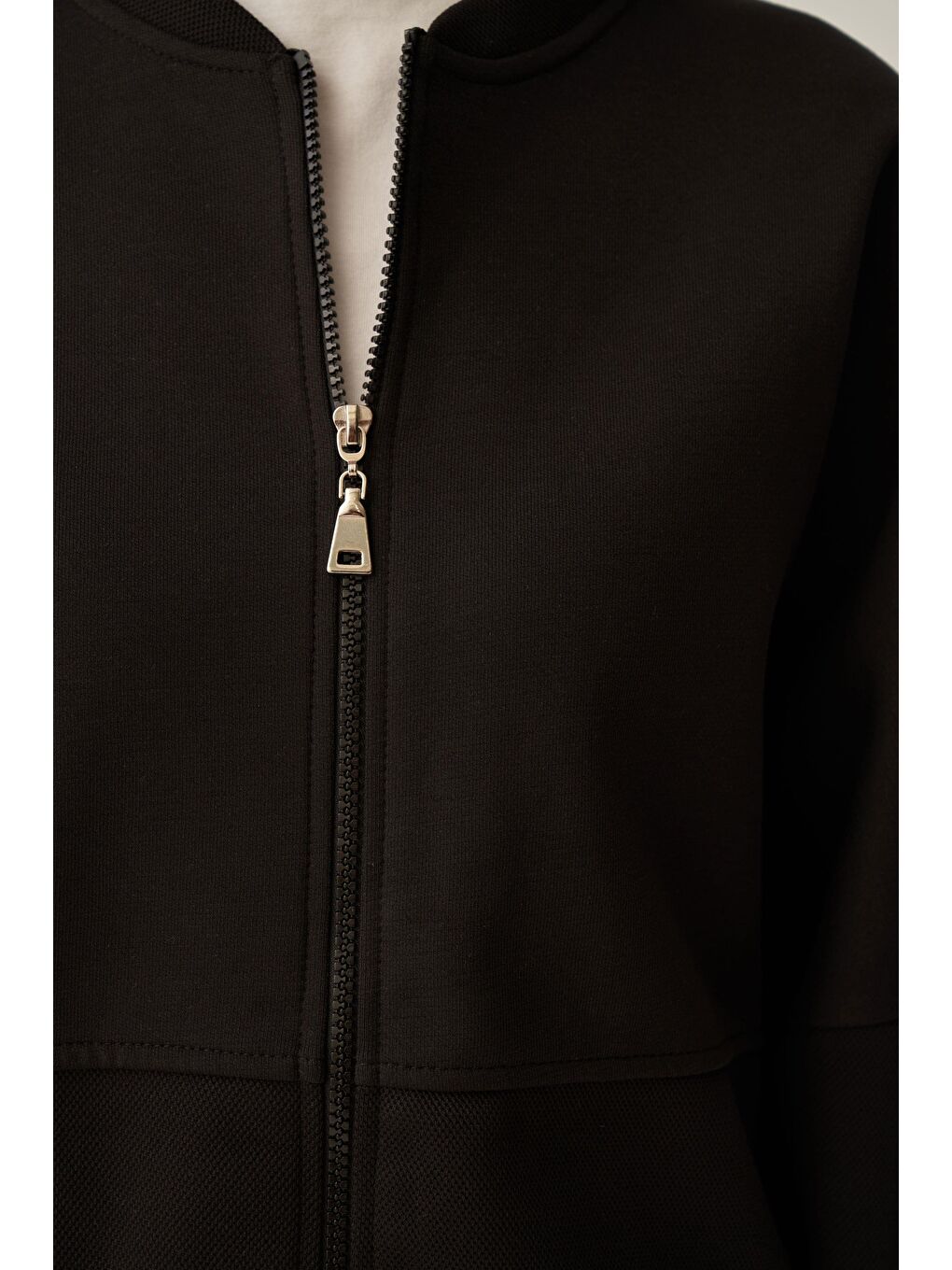 Siyah-Pike Dokulu İnterlok Eşofman Takımı-4